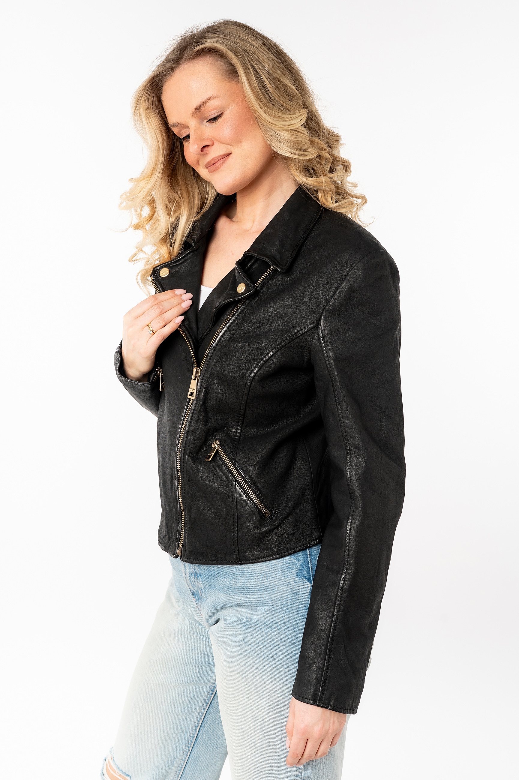 Mauritius Lederjacke »MWInessa«, mit Reverskragen
