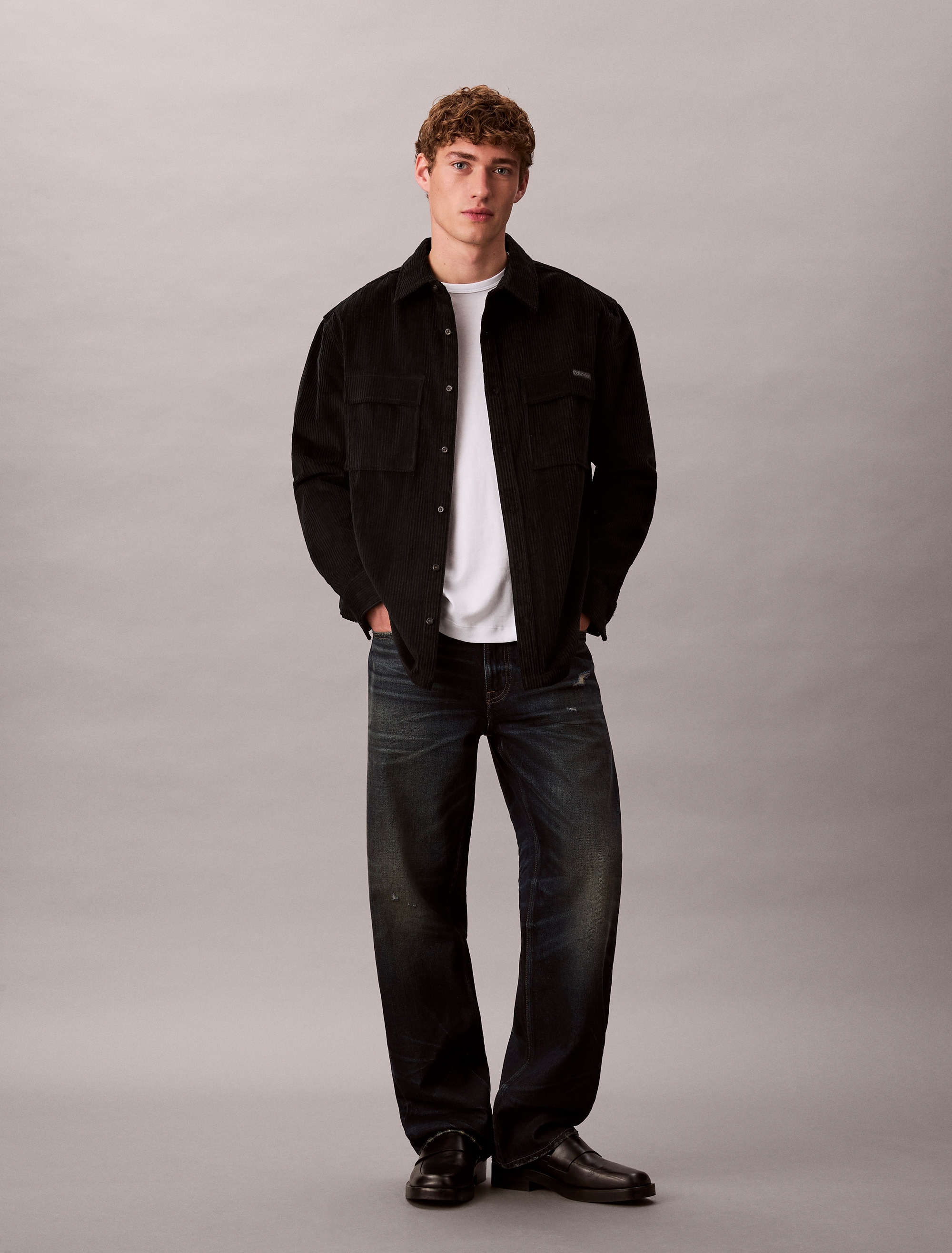 Calvin Klein Jeans Chemise à manches longues relaxed fit, normaler Hemdkragen, mit Brusttaschen