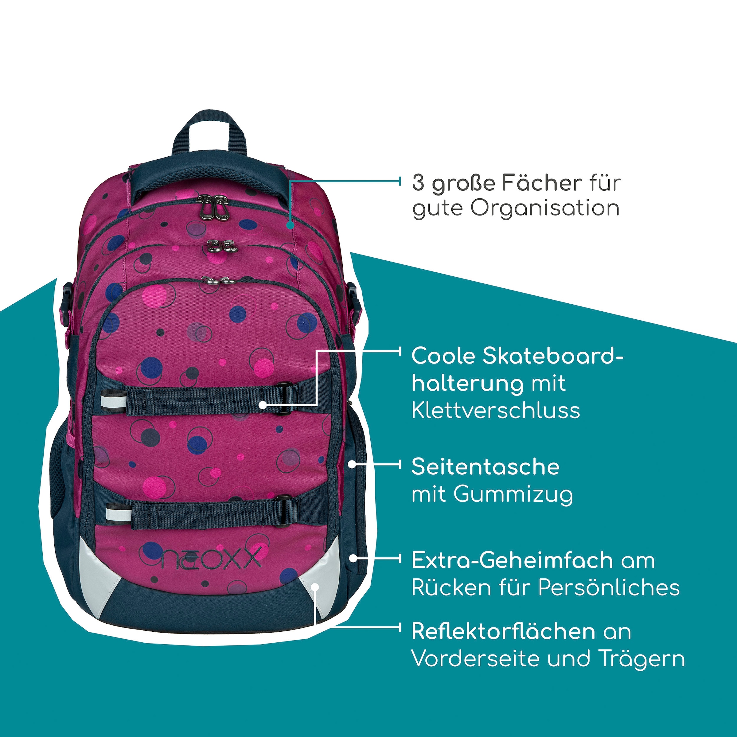 neoxx Schulrucksack »Active Pro, Bubble Me around«