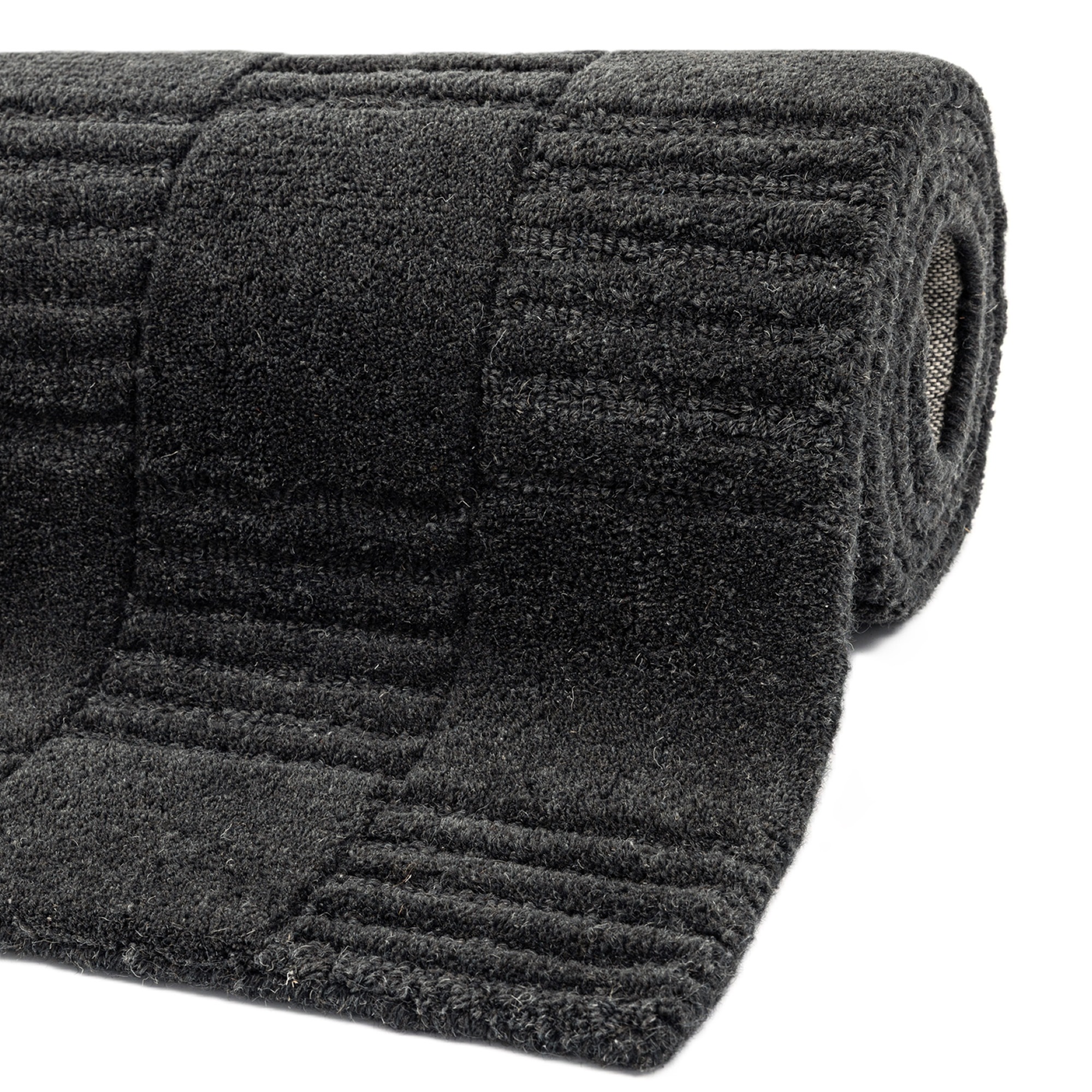 my home Wollteppich »Motala, Handgefertigt, Wolle, Hoch-Tief-Effekt,« rechteckig 14 mm Höhe einfarbig, 3D-Design, Wohnzimmer, Schlafzimmer, Esszimmer