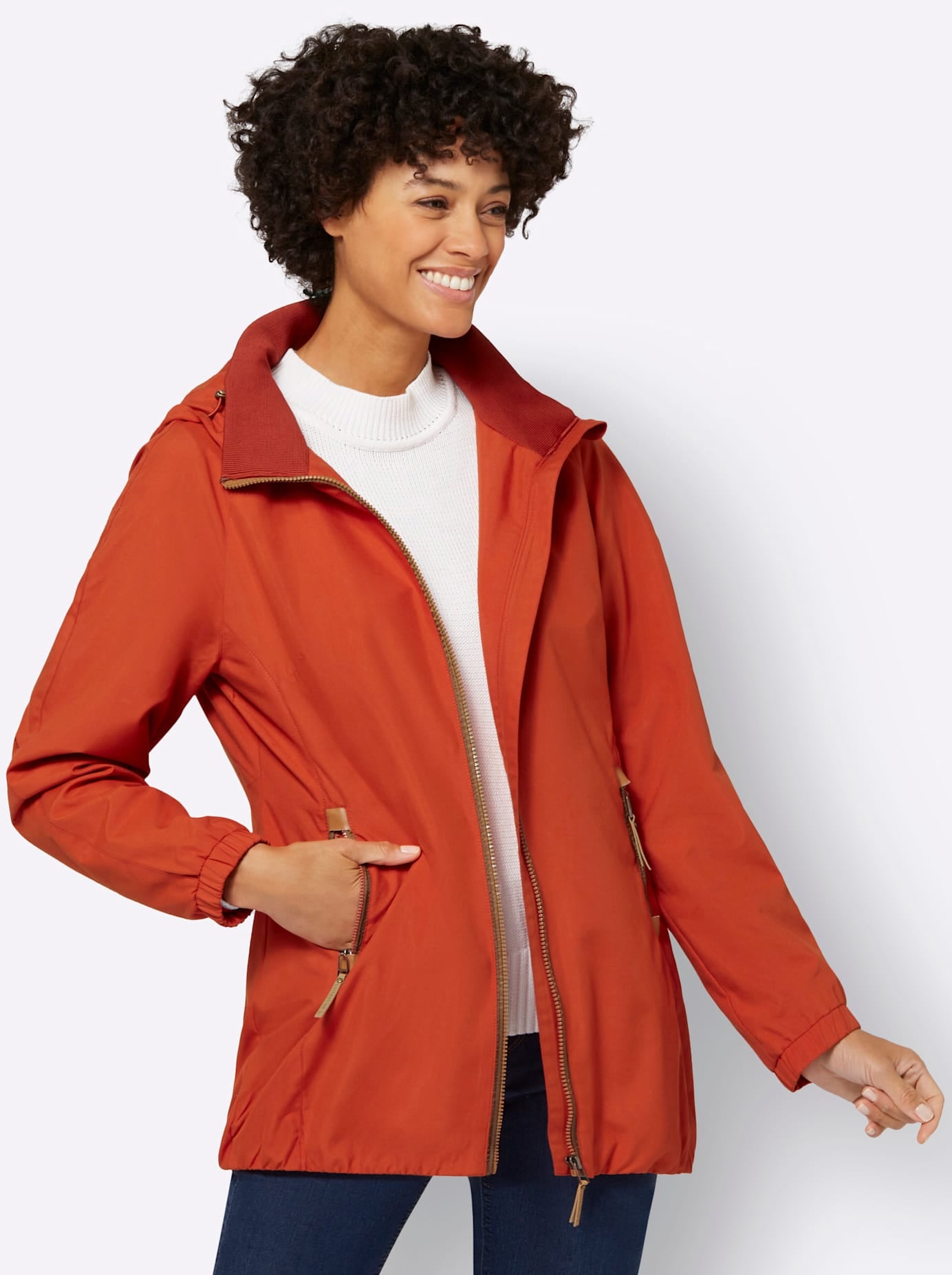 Casual Looks Langjacke mit Kapuze