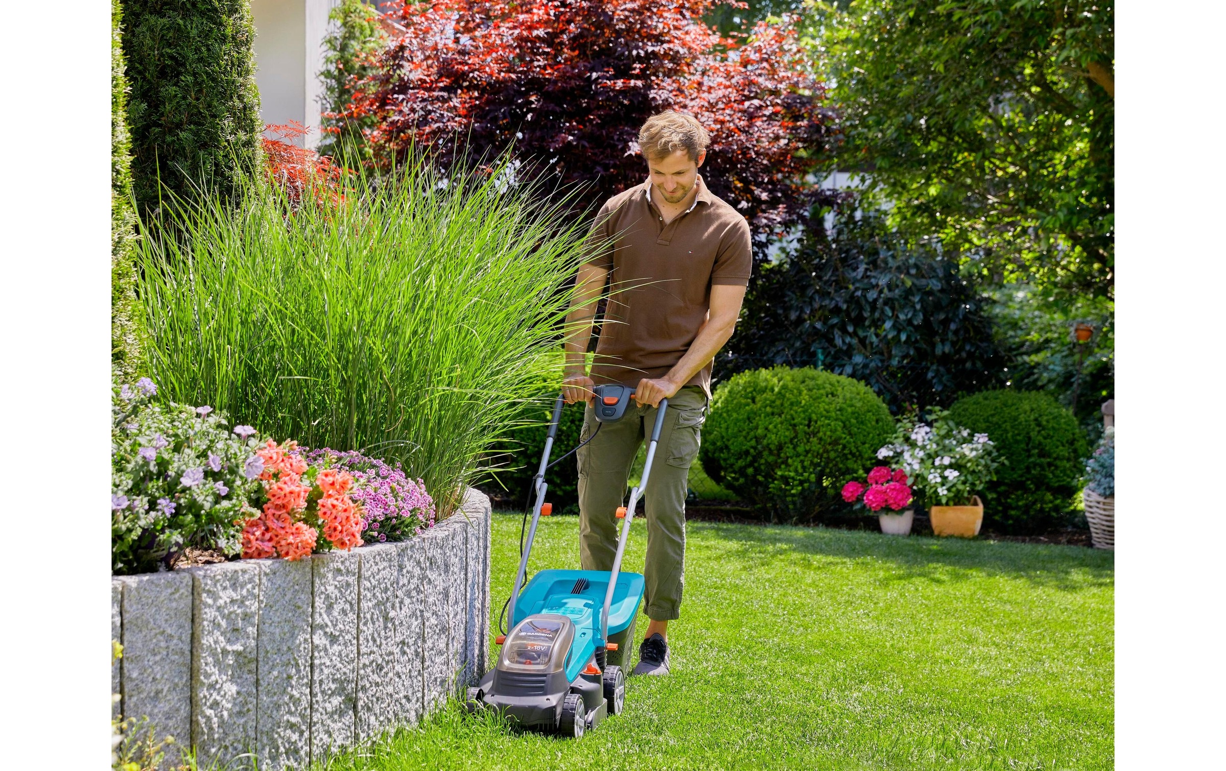GARDENA Akkurasenmäher »Akku-Rasenmäher PowerMax 32 / 36 V Set«