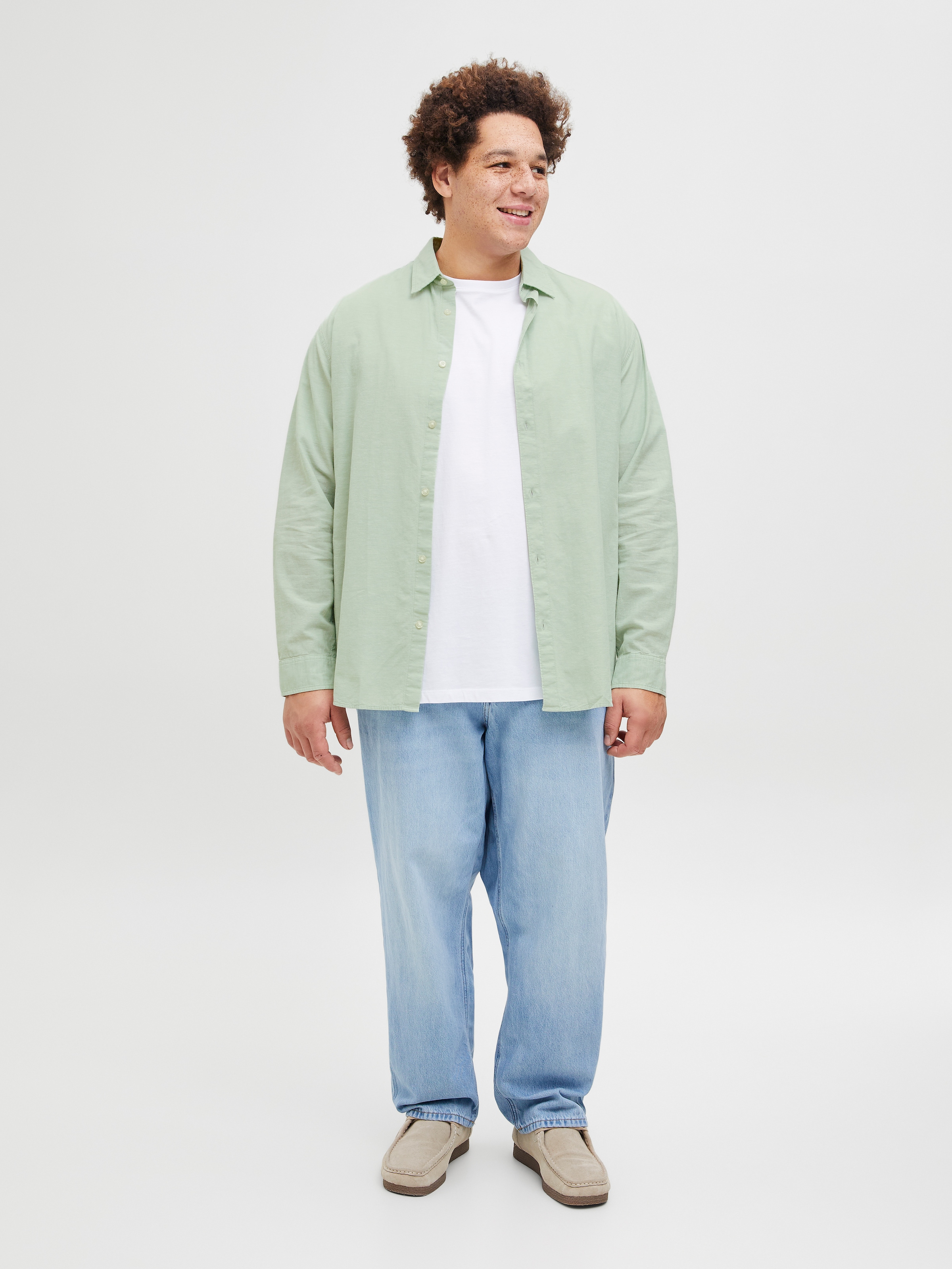 Jack & Jones PlusSize Langarmhemd »JJEBREEZE SHIRT LS SN PLS«, mit Hemdkragen