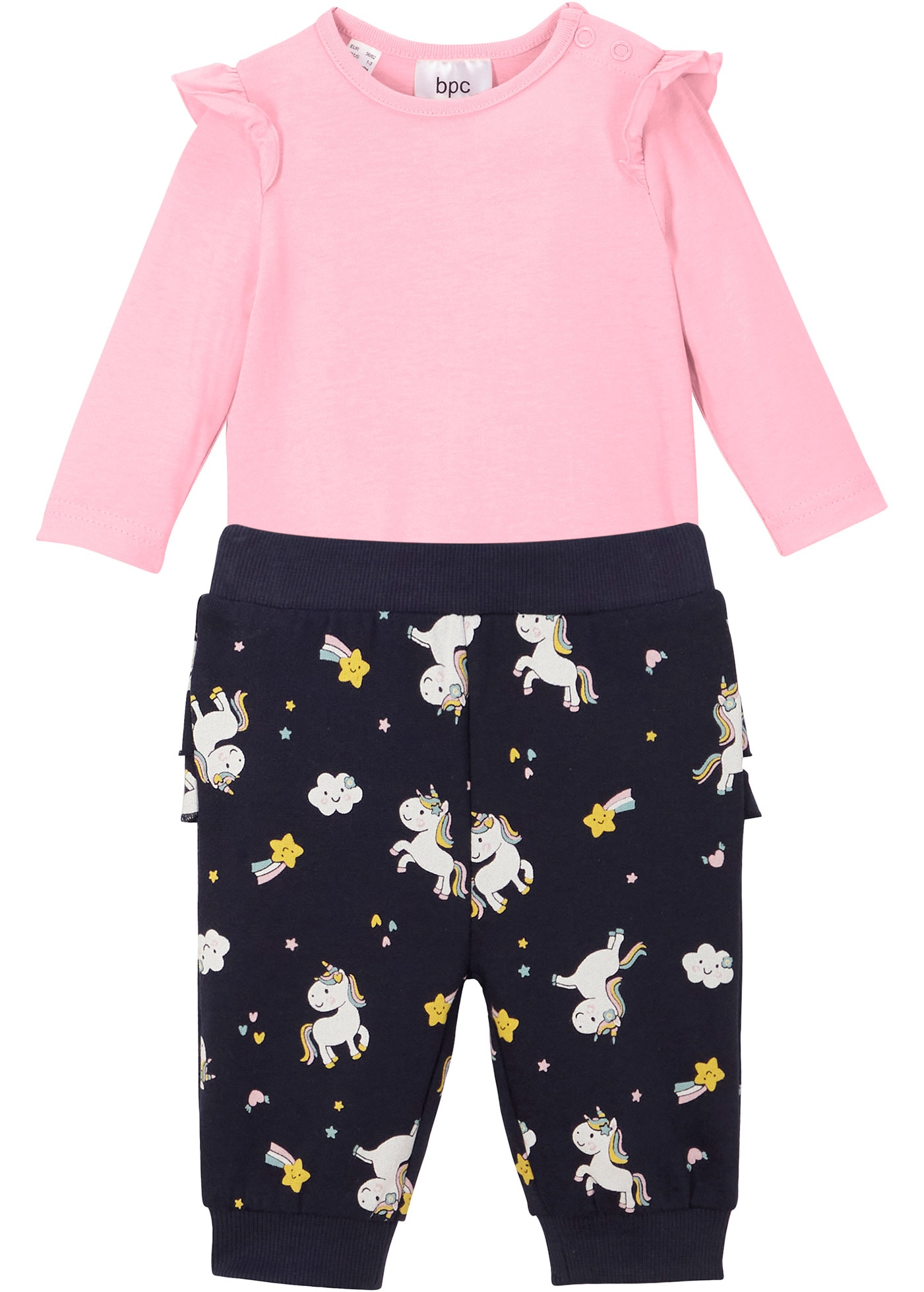 bonprix Body et pantalon Set, 2 Regular Fit, mit Druckknöpfen, aus Baumwolle