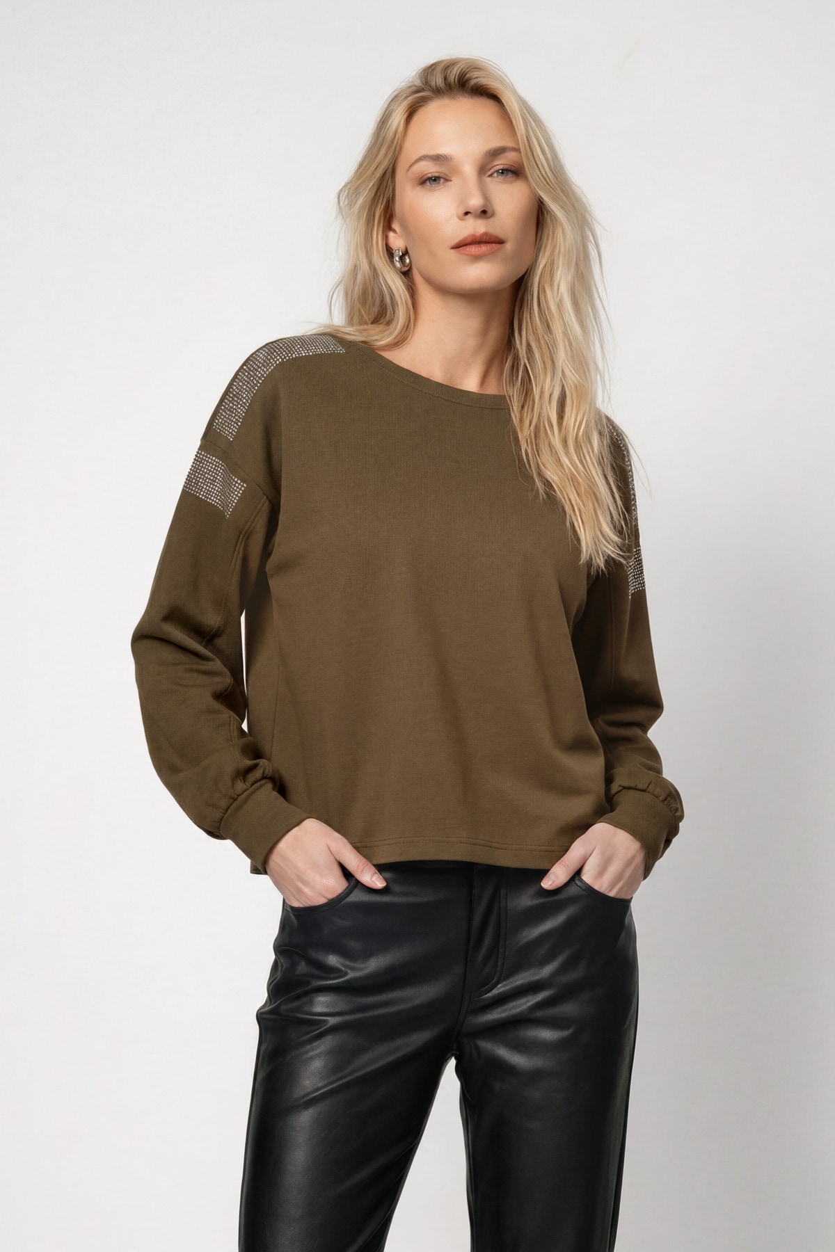 Image of Monari Sweatshirt "Sweatshirt Schmuck", Regular fit mit Strassdetails