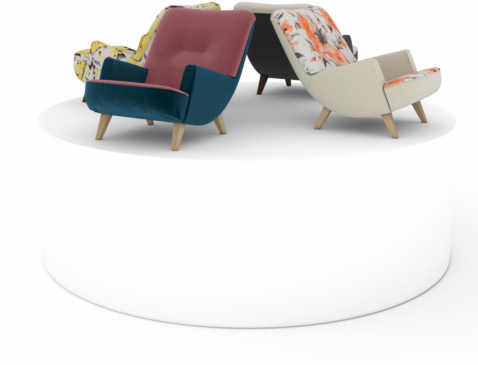 Max Winzer® Loungesessel »build-a-chair Borano aussergewöhnlicher Sessel, tolle Farbkombinationen«, modern im Retrolook, zum Selbstgestalten