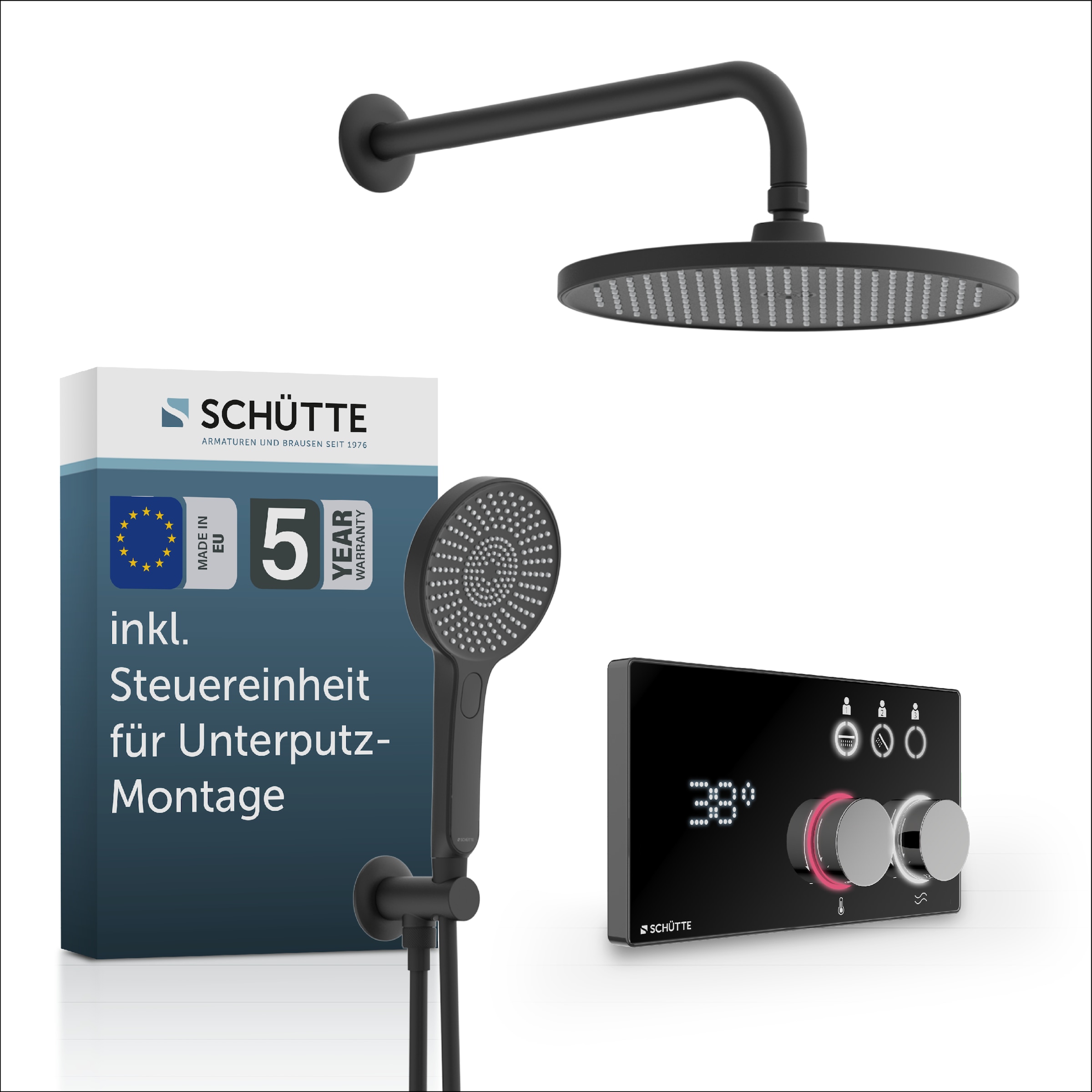 Image of Schütte Duschsystem "AQUADOT" Überkopfbrauseset mit digitalem Duschsystem