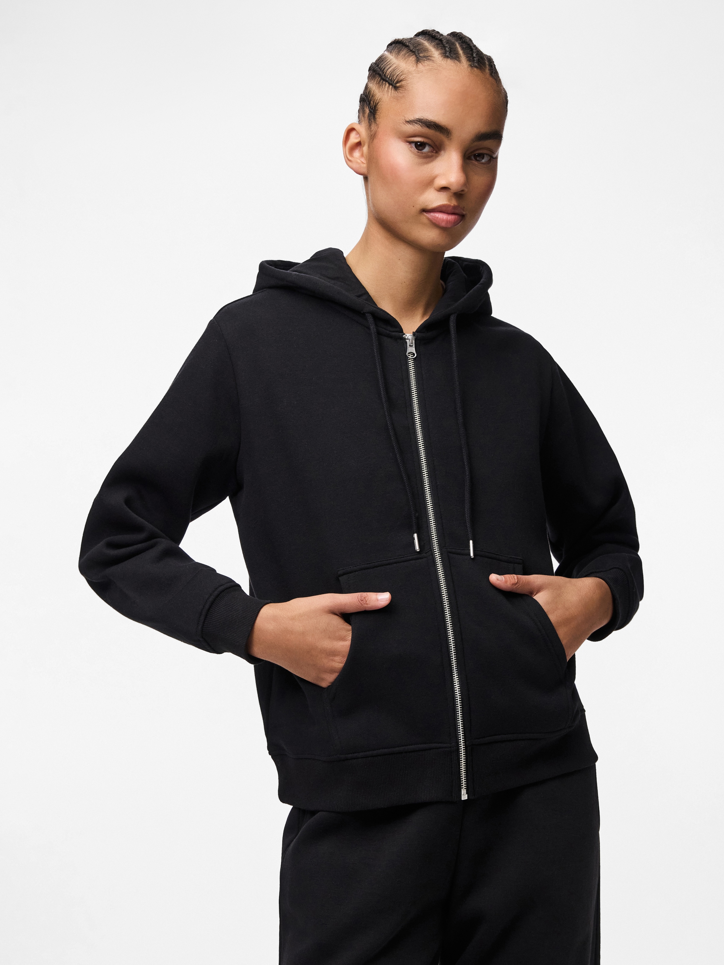 pieces Sweat à capuche »PCCHILLI LS ZIP HOODIE NOOS BC«, Baumwollmischung, regular fit
