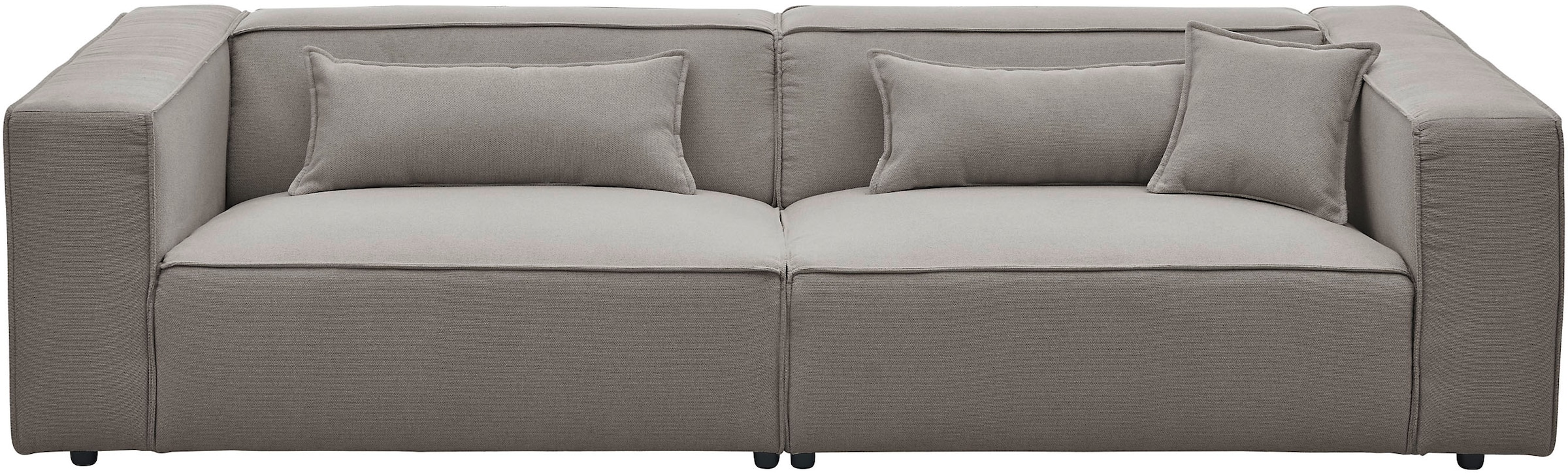 LeGer Home by Lena Gercke 3-places »PIARA, Struktur, Couch mit Kedernaht« pieds noirs, confort d'assise agréable