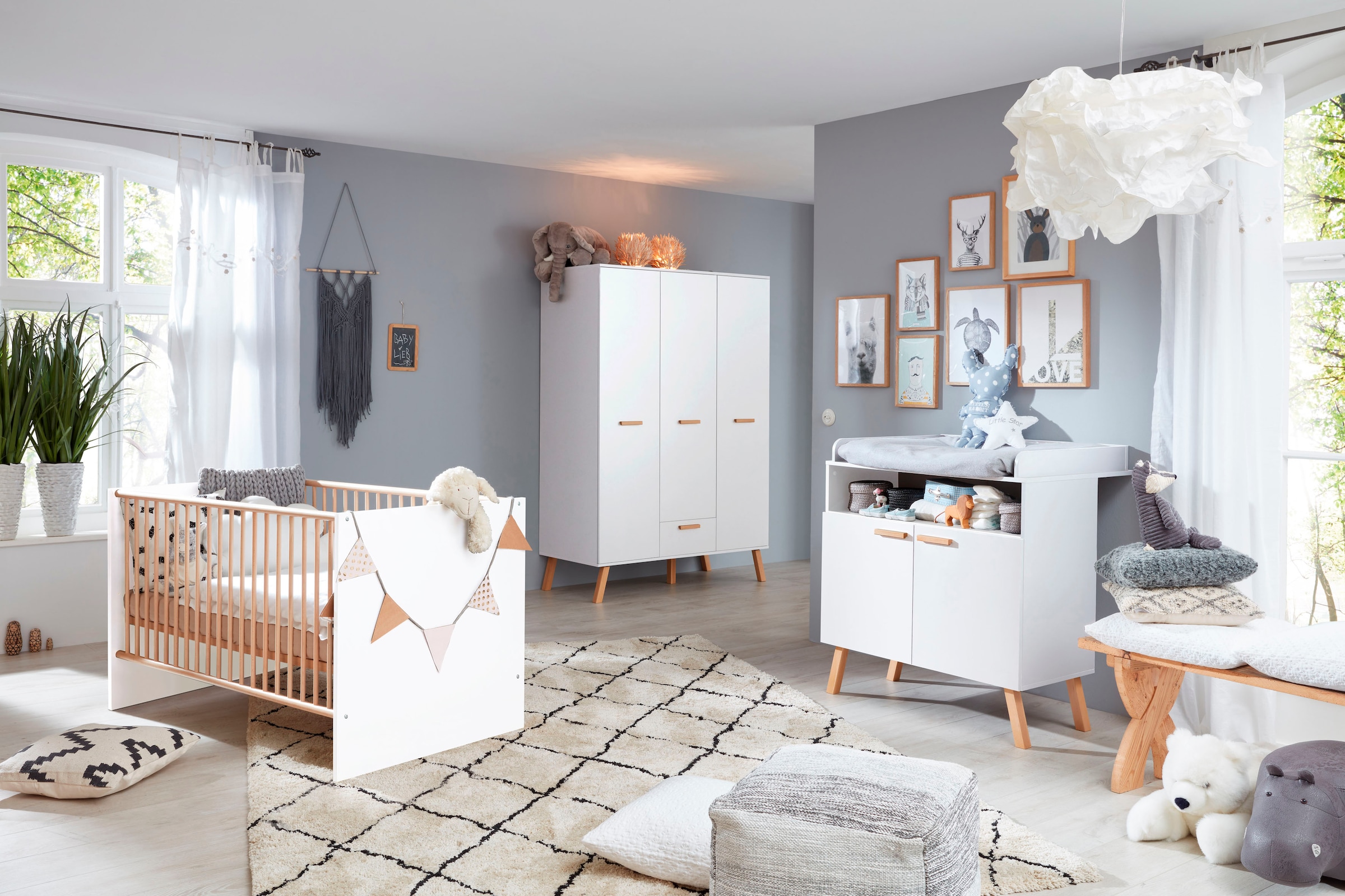 trendteam Babymöbel-Set »Mats« Set, Bett, Wickelkommode, Schrank, 3 tlg.