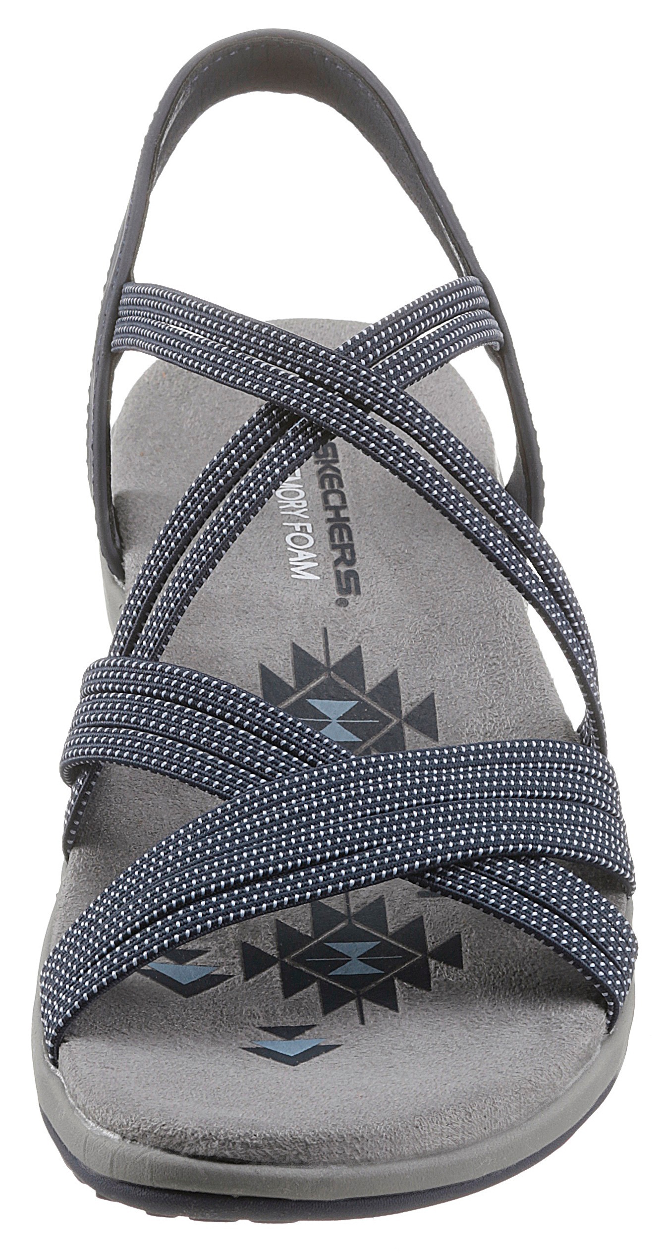 Skechers Sandale »REGGAE SLIM TURN IT UP«, mit elastischen Riemchen