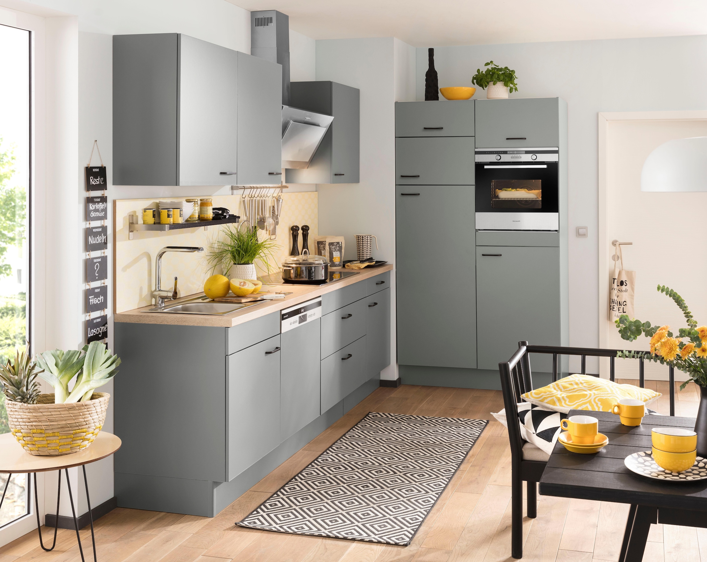OPTIFIT Küchenzeile »Elga«, Premium-Küche, Soft-Close-Funktion, grossen Vollauszügen, Breite 390 cm