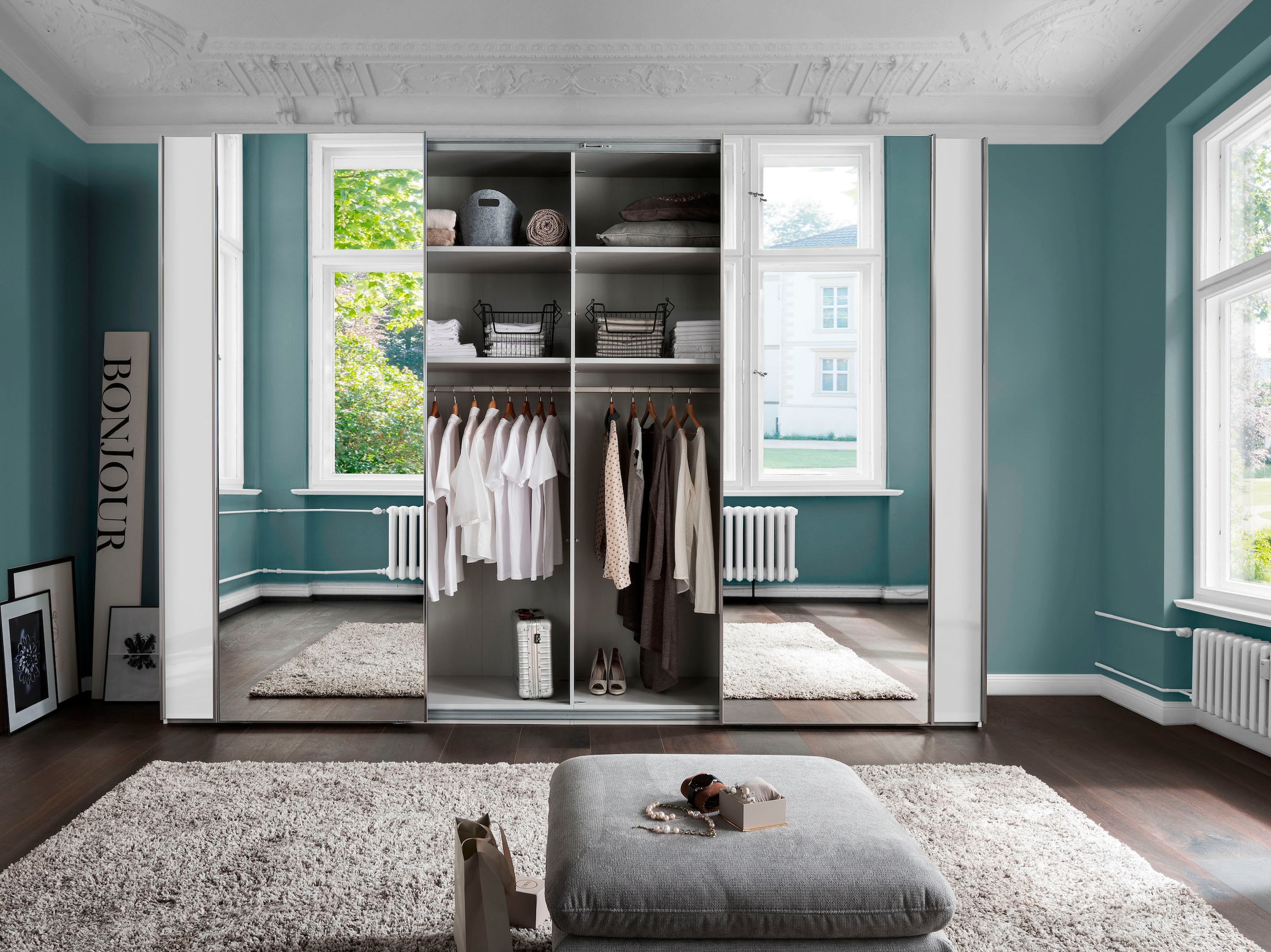 WIEMANN Armoire à portes coulissantes »Monaco« hochwertige Glas- und Spiegelfront