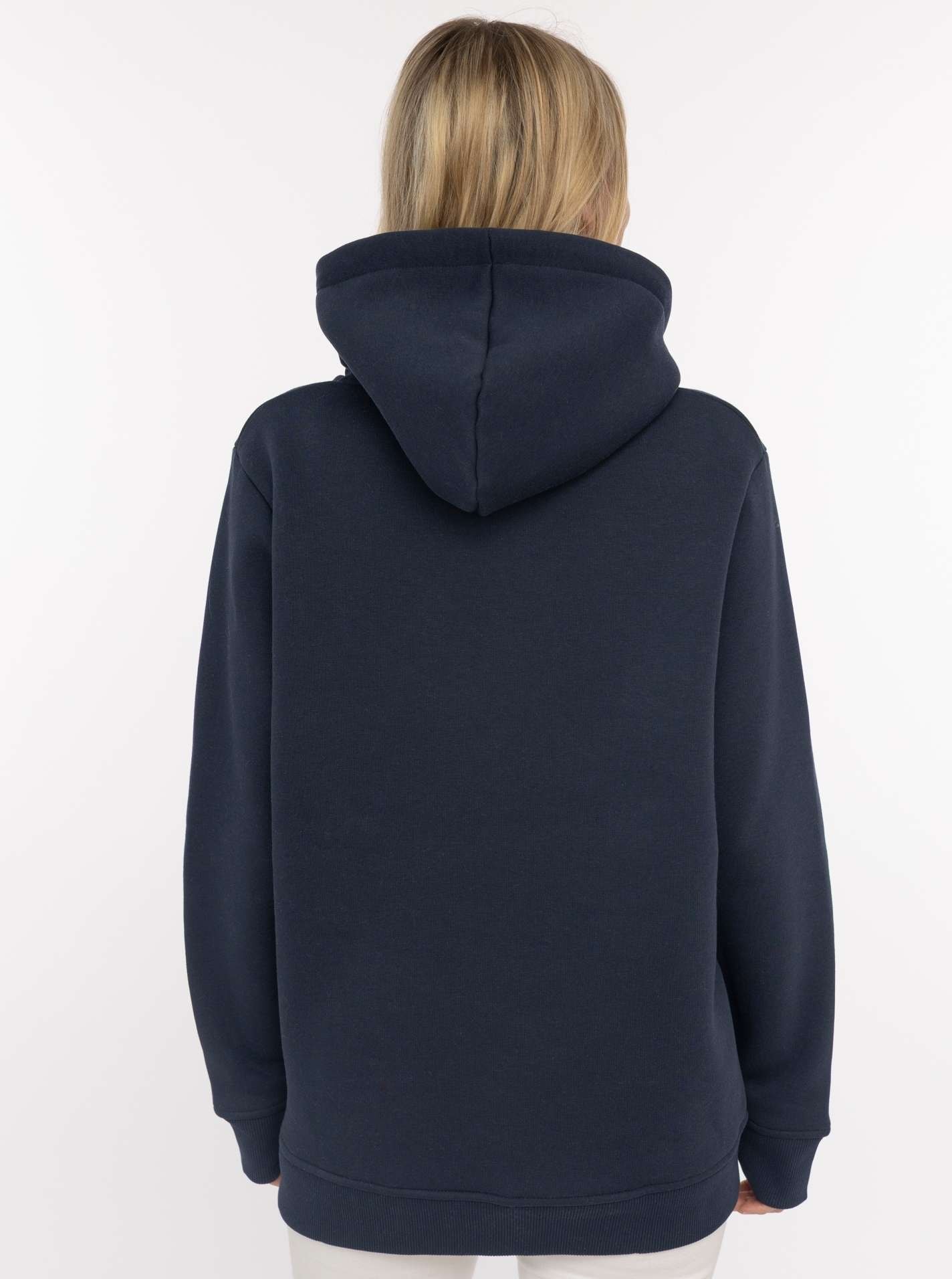 Zwillingsherz Hoodie »"Saltwater Vibes"«, broderie frontale marine, capuche avec cordon rayé, poche kangourou
