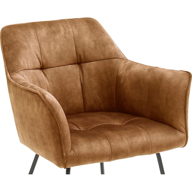 MCA furniture Esszimmerstuhl »Panama«, (Set), 2 St., Vintage, Vintage  Veloursoptik mit Keder, Stuhl belastbar bis 120 Kg jetzt kaufen