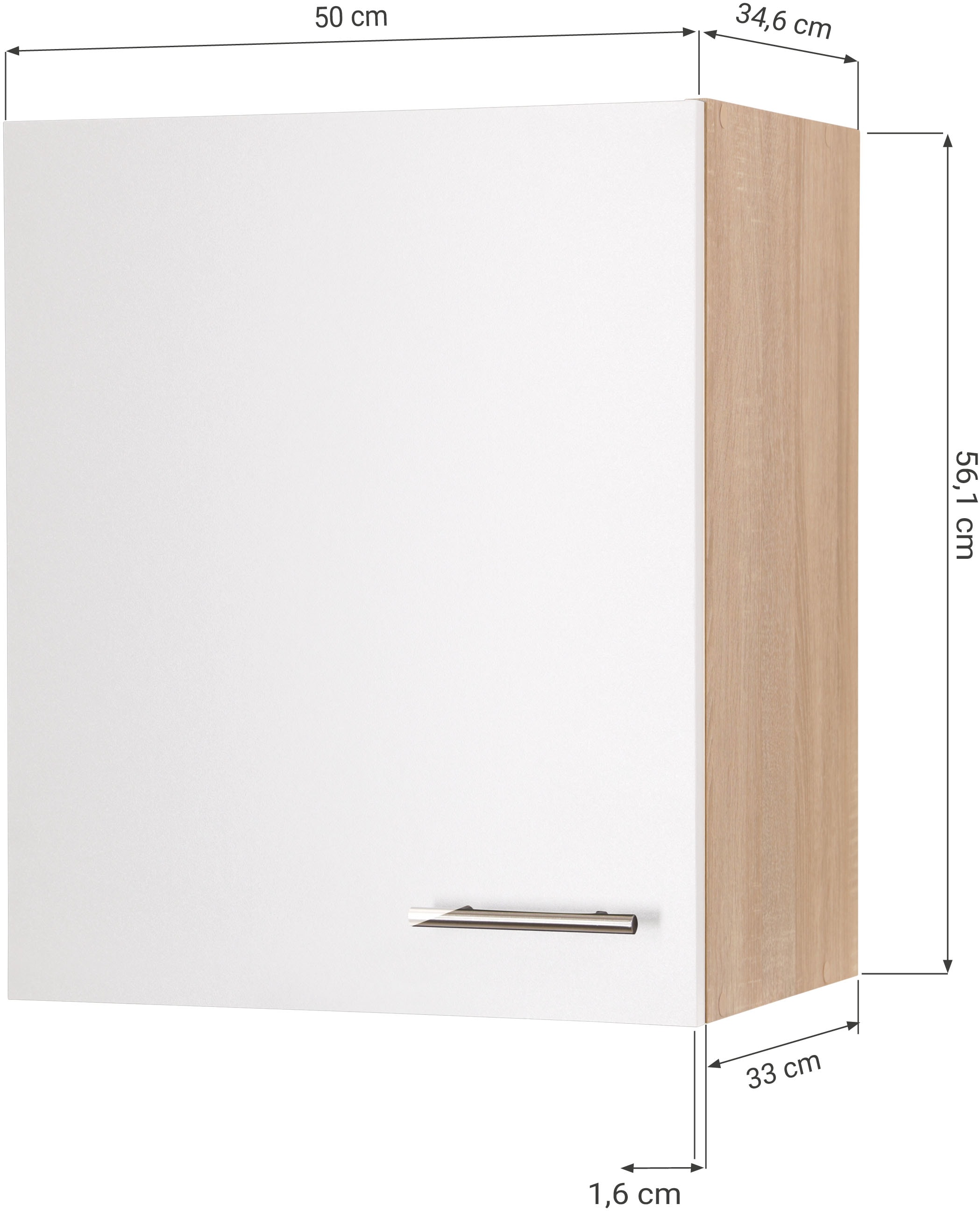 RESPEKTA Armoire suspendue »Merle« Breite 50 cm, mit Soft-Close Funktion, Stangengriffe aus Metall