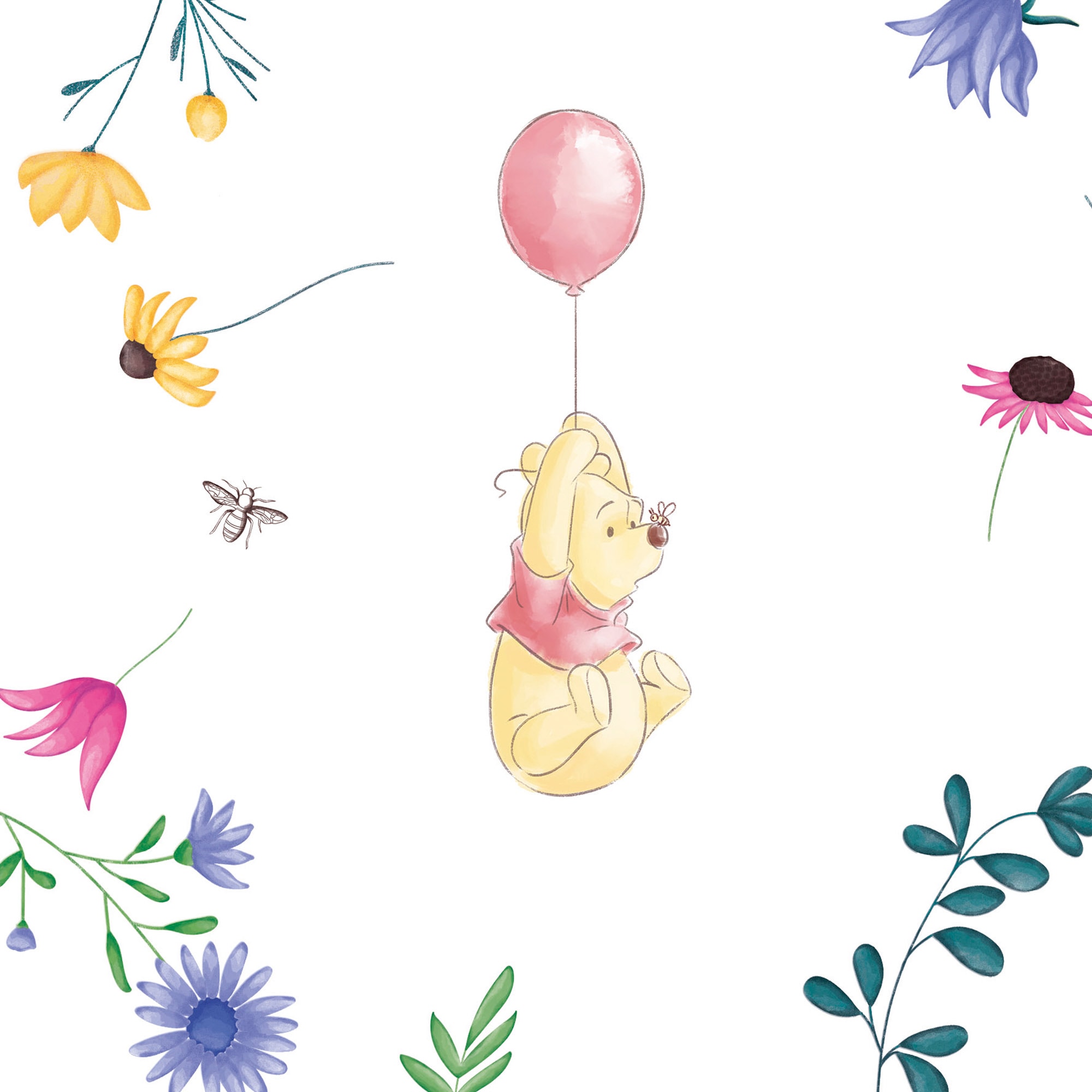 Komar Vliestapete »Winnie the Pooh Summer« bedruckt glatt Rolle mit 53 x 1005 cm