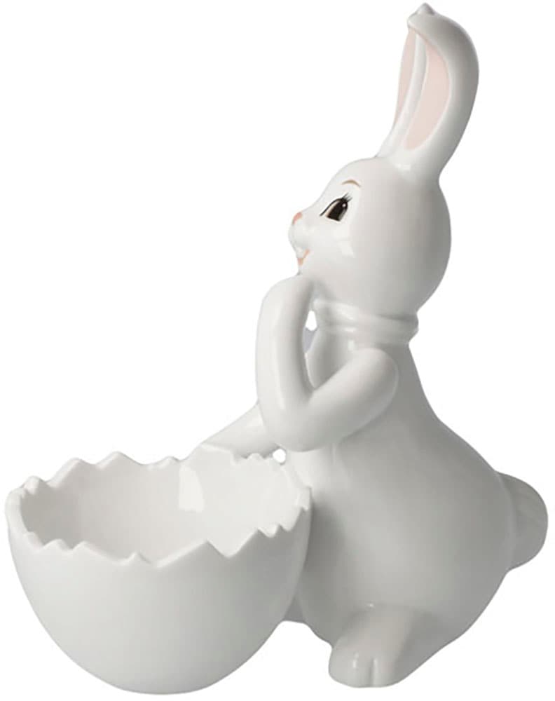 Goebel Lapin de Pâques »Figur Hase mit Schale Snow White - Cute Girl« Figurine de Pâques, décoration, Pâques, décoration de Pâques