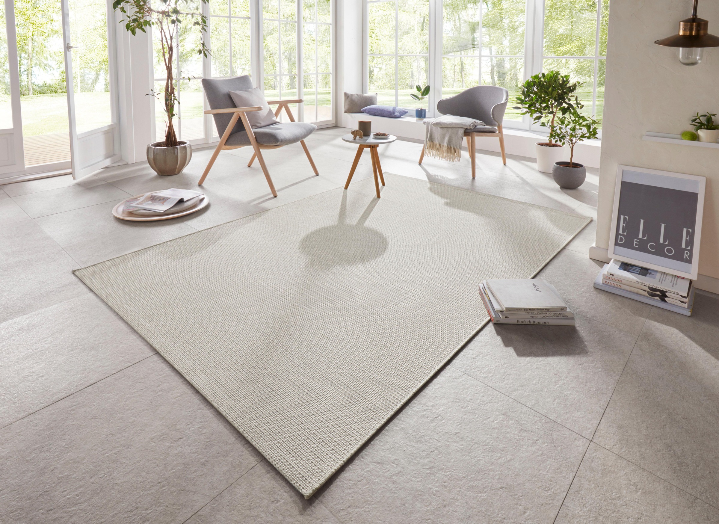 Image of ELLE DECORATION Teppich "Millau" rechteckig 4 mm Höhe Flachgewebe, In-& Outdoor, Modern, Terrasse, Balkon, Wohnzimmer