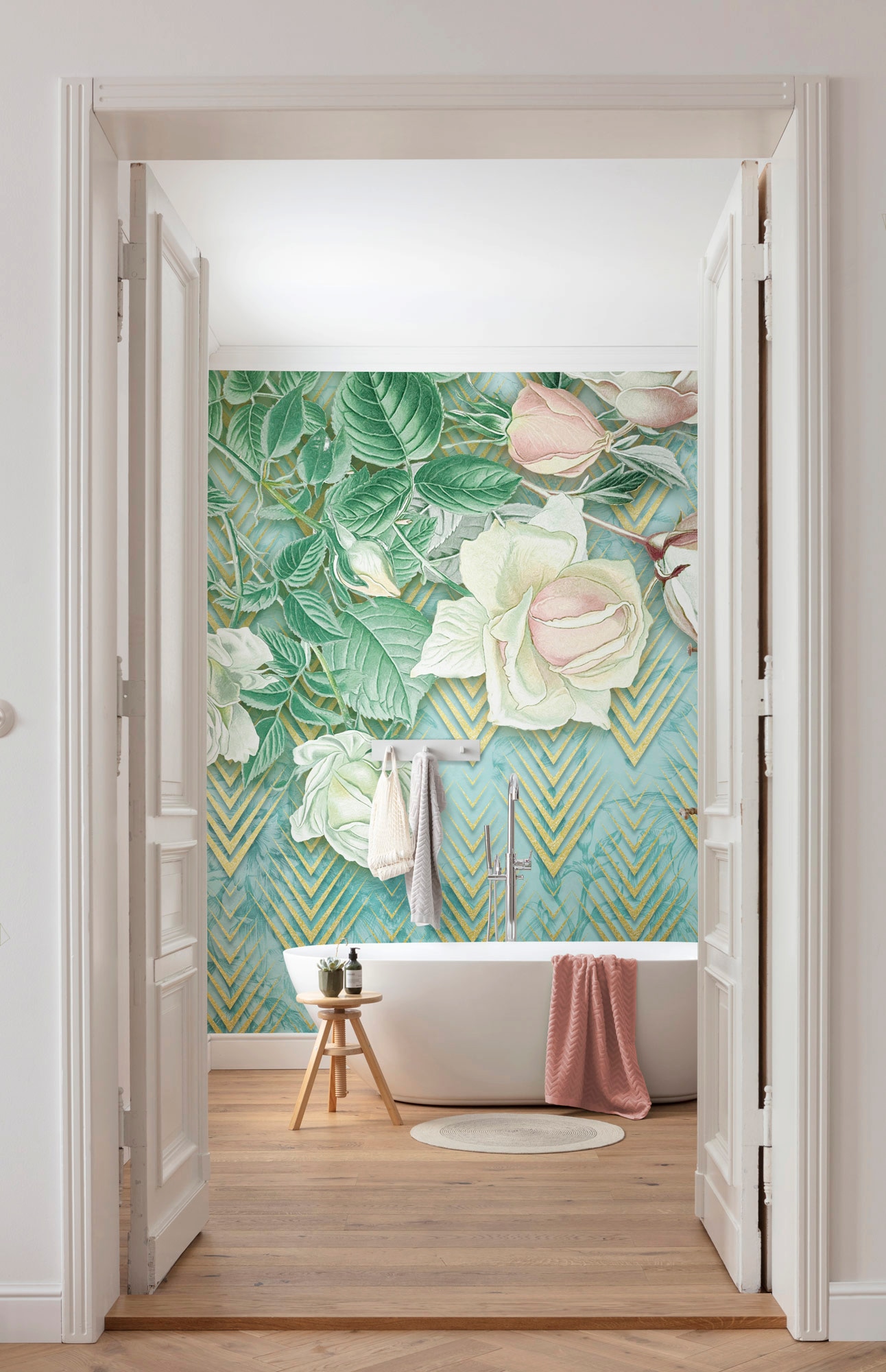 Komar Vliestapete »Digitaldruck Vlies -  Rose Poem - Grösse 200 x 250 cm« bedruckt glatt Wohnzimmer, Schlafzimmer