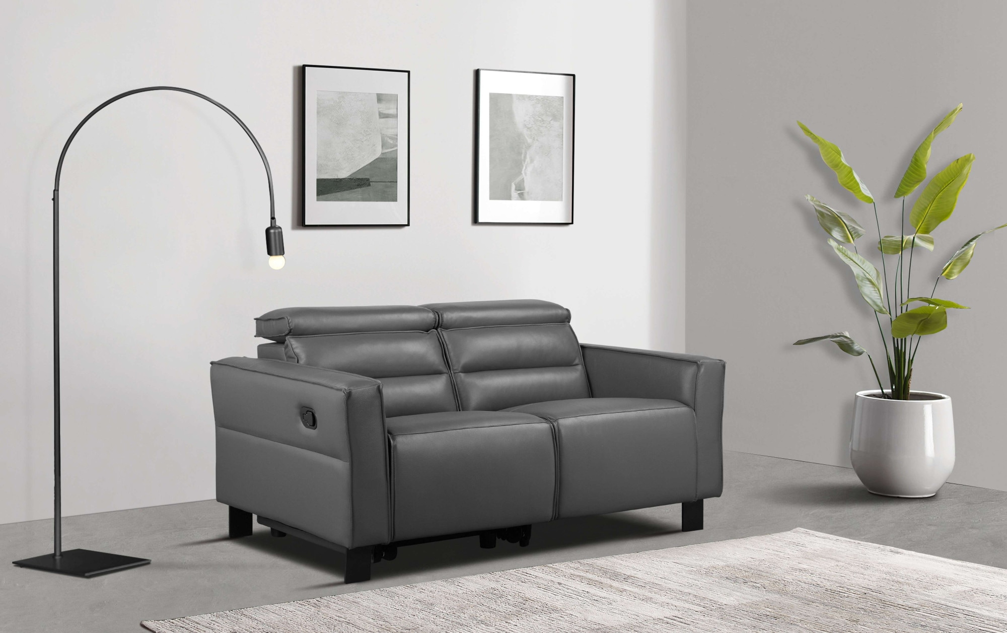Home affaire 2-Sitzer »Carpari, 162 cm, mit manueller od. elektrischer Relaxfunktion« (USB A/C), sowie Kopfteilverstellung