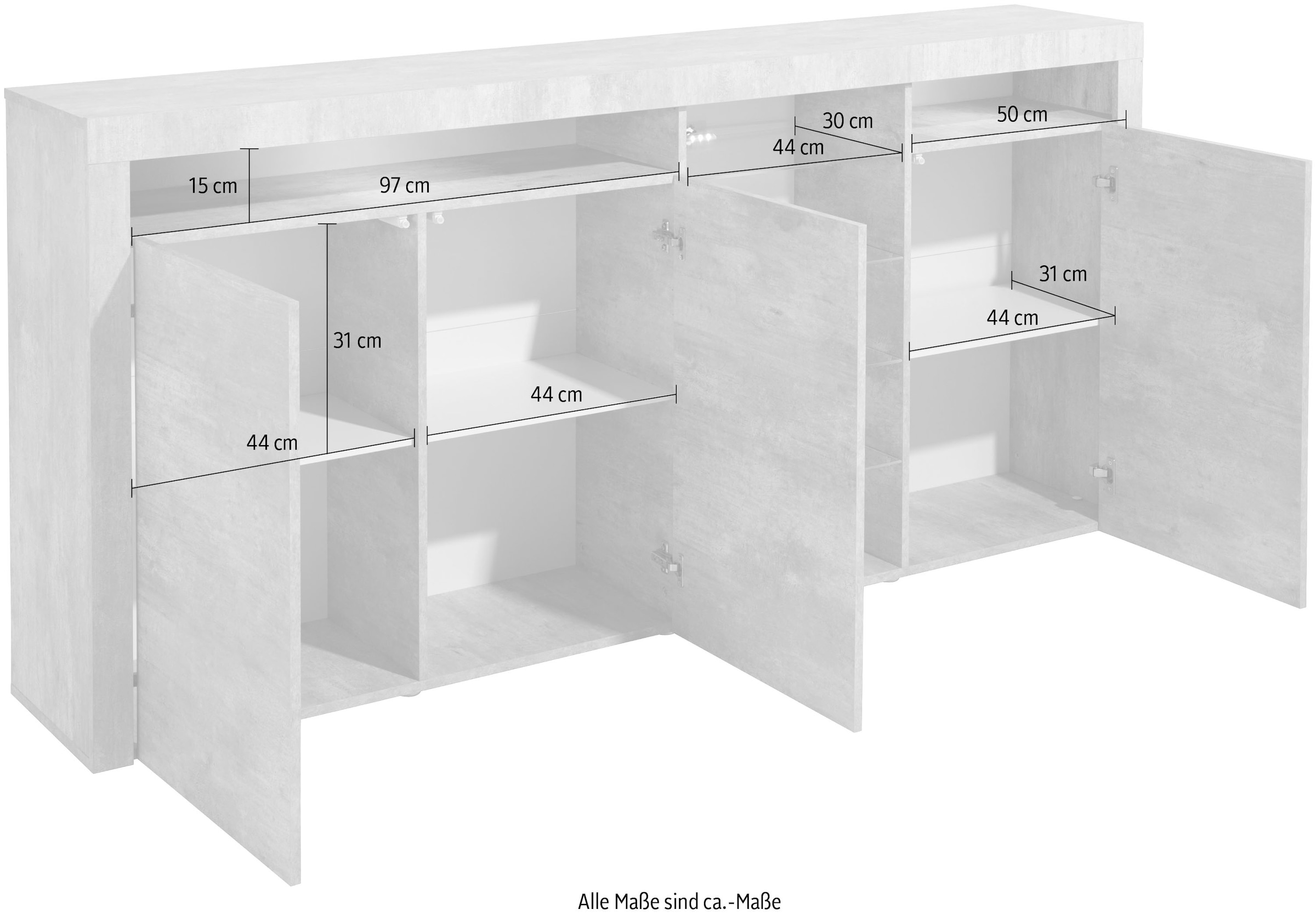 borchardt Möbel Highboard »Santa Fe«, Breite 200 cm günstig kaufen