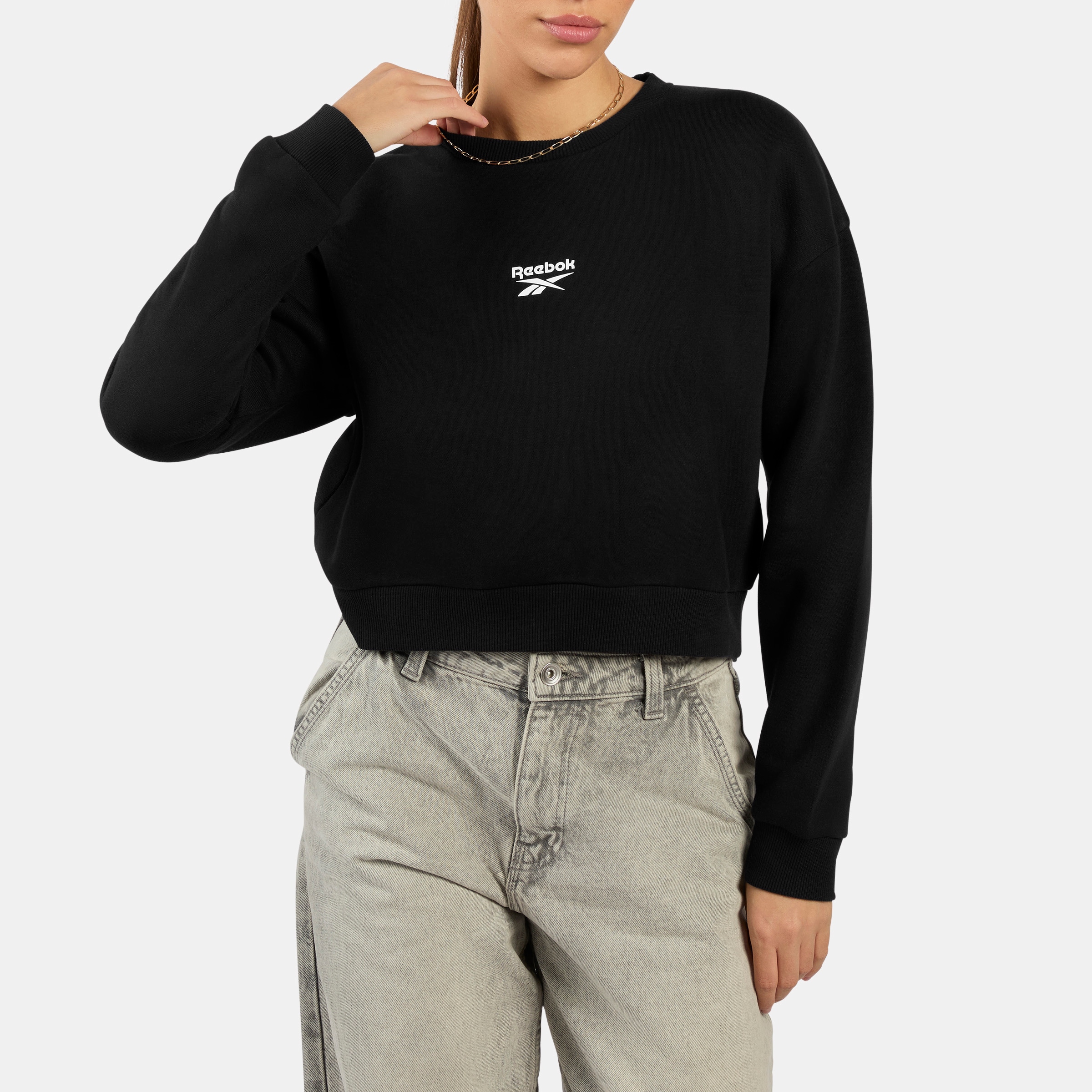 Image of Reebok Sweatshirt "HAZEL CROPPED SWEATSHIRT", aus Baumwolle und Polyester
