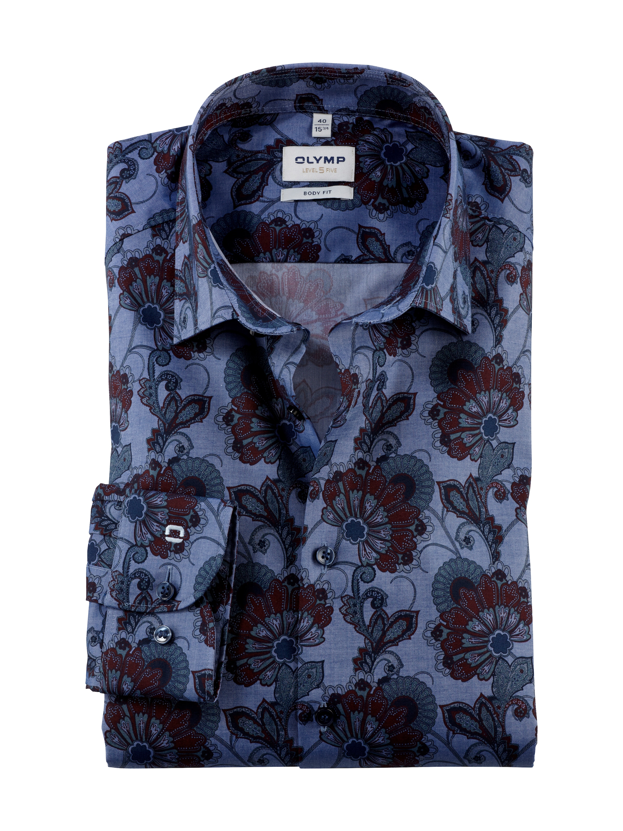 OLYMP Chemise à manches longues »Level Five body fit« mit modischem Print, Langarm