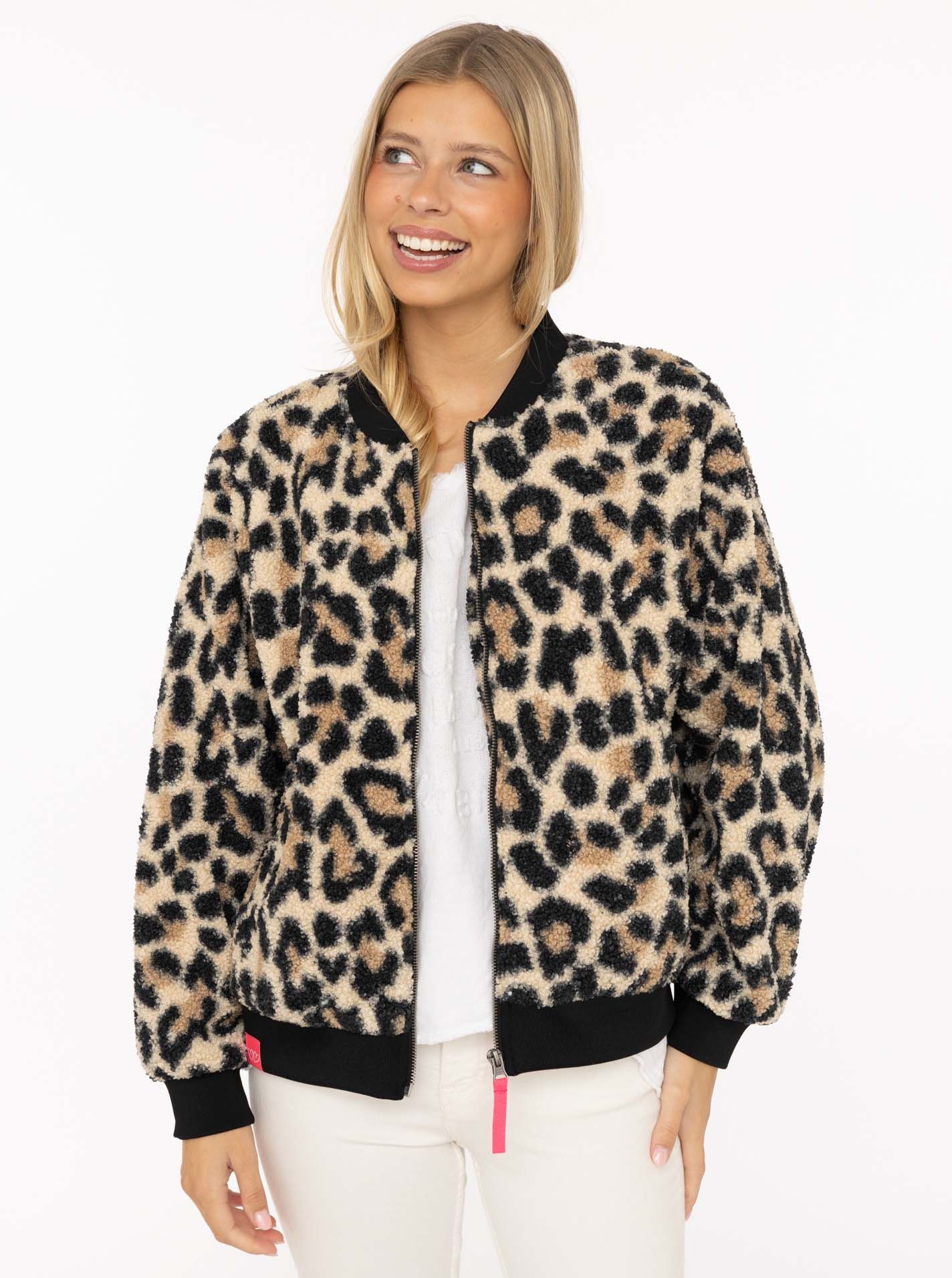 Image of Zwillingsherz Bomberjacke ""Classic Leo"" ohne Kapuze stylisch,kuschelig, Rippbündchen