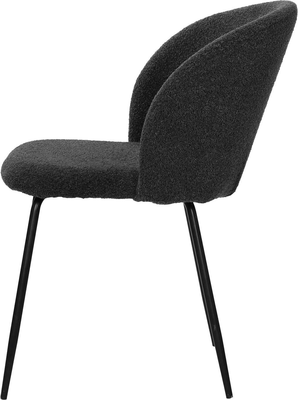 SIT Chaise à 4 pieds »Verona 2er-Set Esszimmerstühle mit Strukturstoff & Metallgestell« (Ensemble) 2 cuisTissu structuré Öko-Tex & dossier ergonomiquement arrondi
