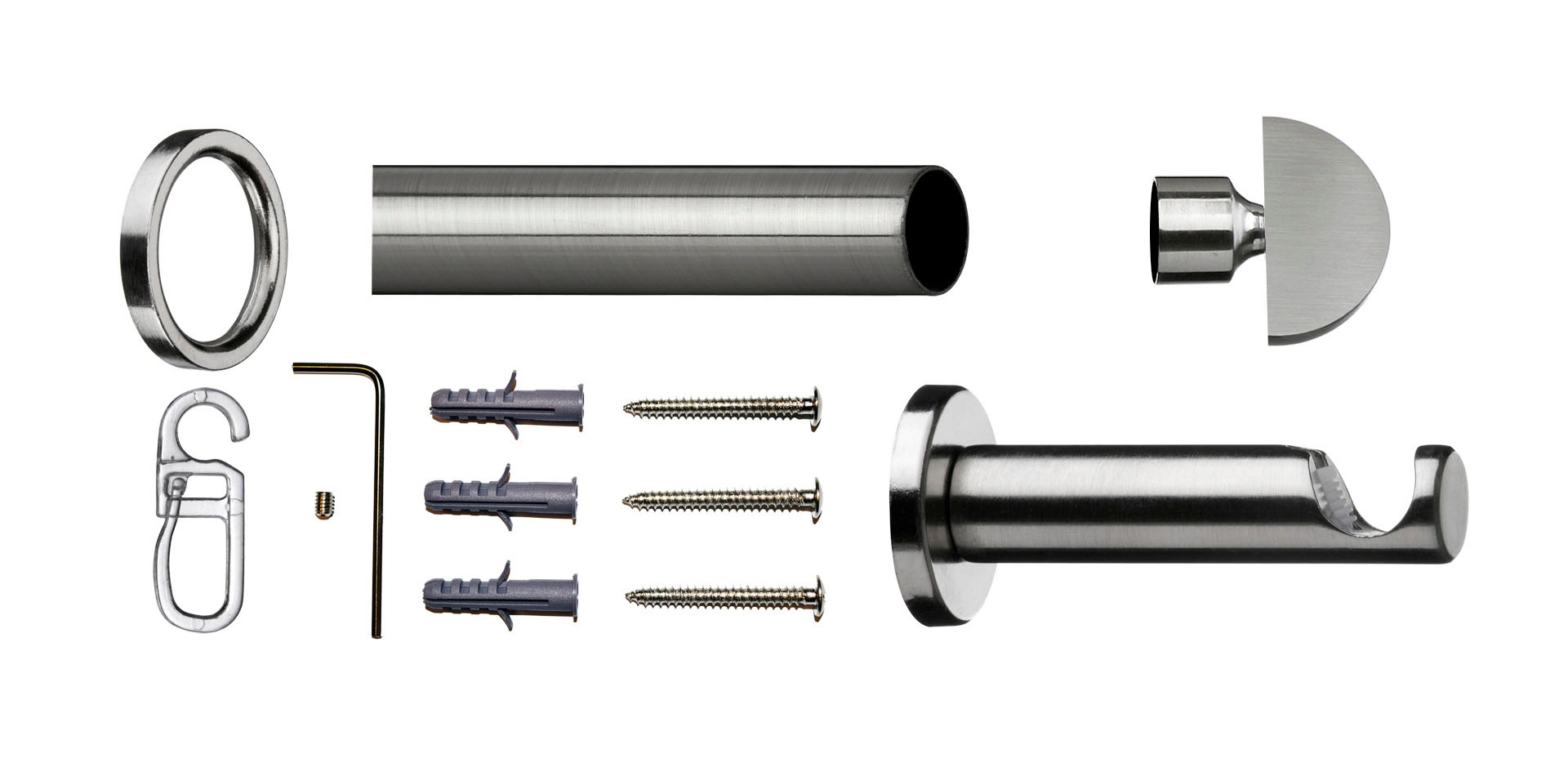 indeko Gardinenstange »Duo«, 1 läufig-läufig, Fixmass, Komplett-Set inkl. Ringen und Montagematerial