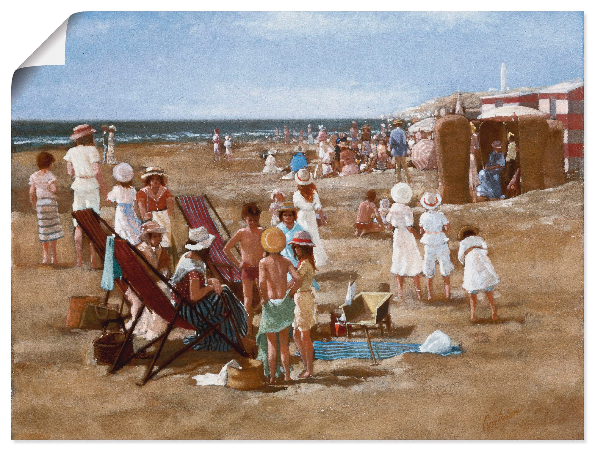 Image of Artland Wandbild »Kinder am Strand«, Gruppen & Familien, (1 St.), in vielen Grössen & Produktarten -Leinwandbild, Poster, Wandaufkleber / Wandtattoo auch für Badezimmer geeignet bei Ackermann Versand Schweiz