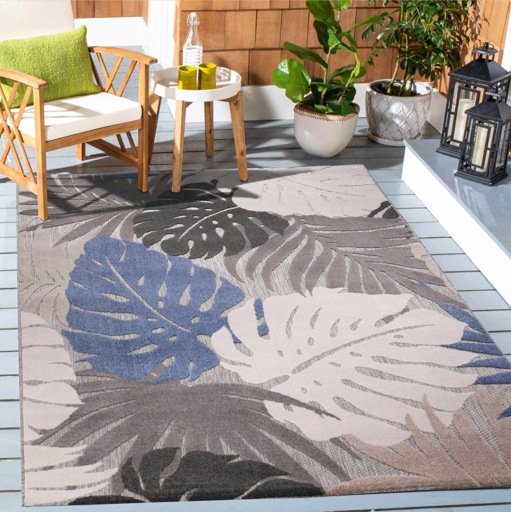 Sanat Teppich »Floral Outdoor«, rechteckig, 6 mm Höhe, In- und Outdoor geeignet, florales Design, Balkon, Terasse