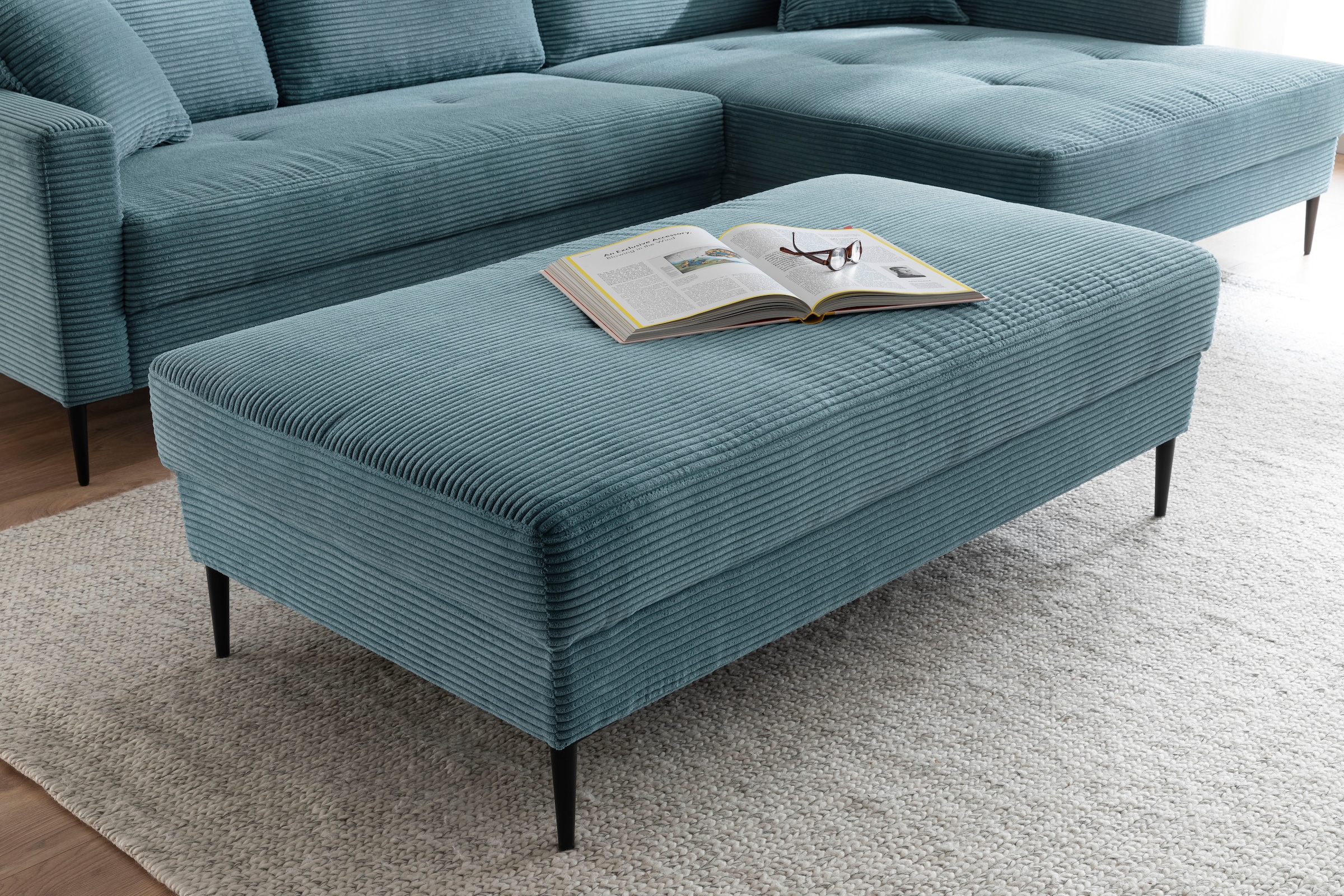 Trends by HG Tabouret »Summer« 1 cuis tlg. in Cord-Stoff mit Metallfuss