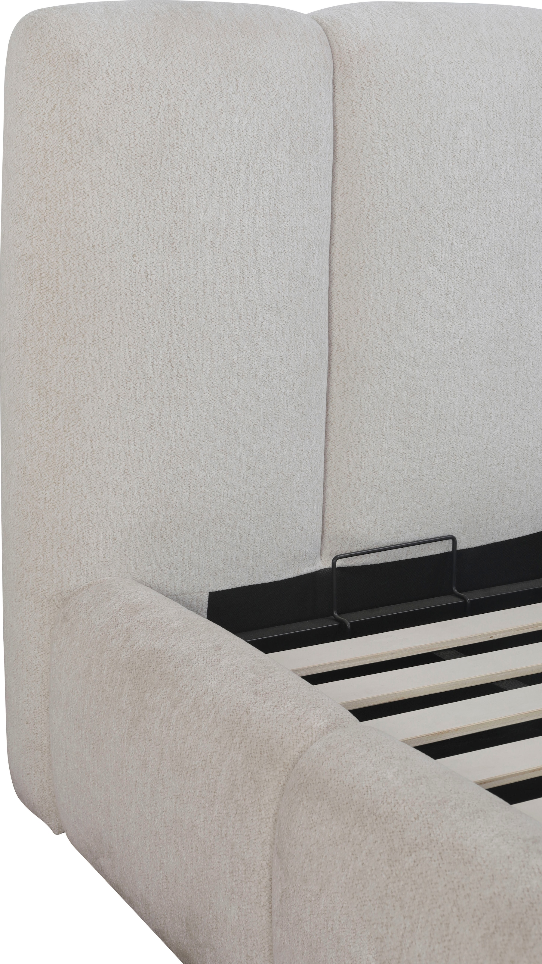 Home affaire Lit rembourré »MERLINDA in der Breite 180cm, inkl. Lattenrost und Bettkasten« gepolstertes Kopfteil und Rahmen, Bezug im Chenillecharakter