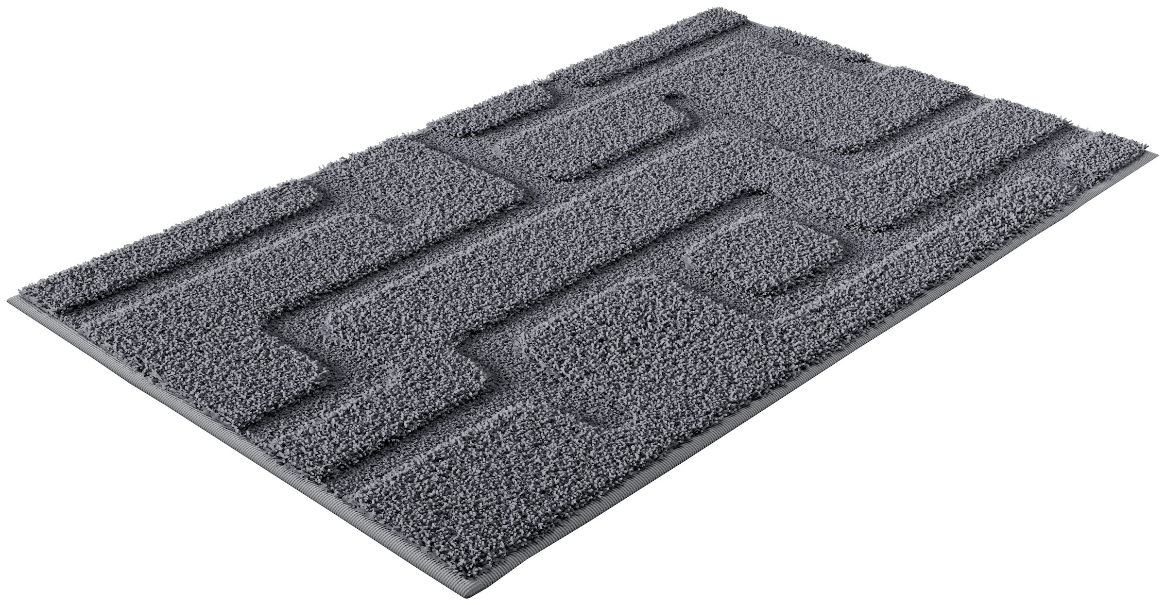 Grund Tapis de bain »Riana, Badvorleger, Badezimmer Teppich, sehr weich« Höhe 20 mm revêtement antidérapant Séchage rapide design moderne avec lignes en structure relief, fabriqué en Europe