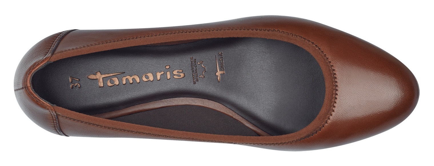 Tamaris Pumps, Keilabsatz, Halbschuh, Schlupfschuh mit komfortablem Elastikeinfass