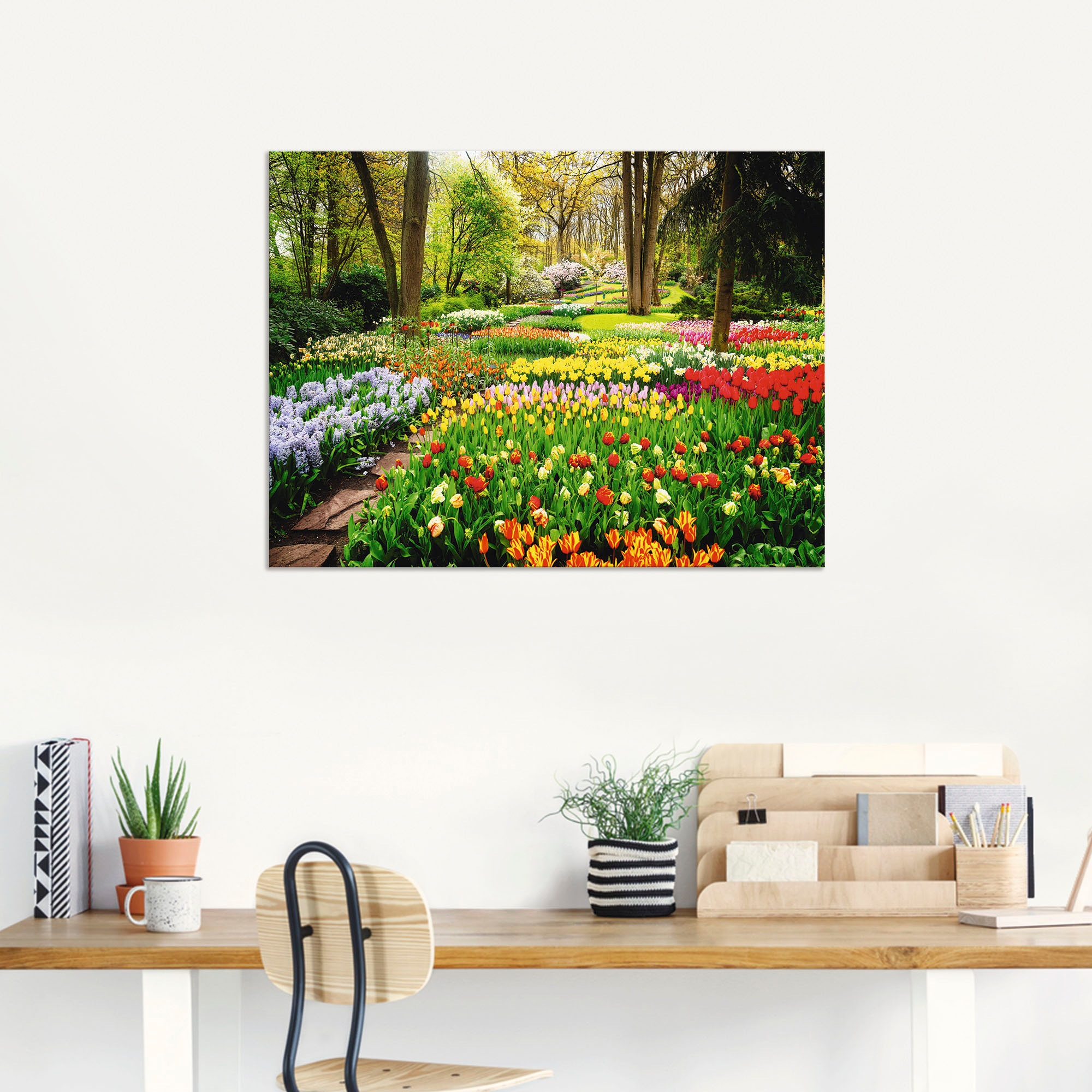 Artland Wandbild »Tulpen Garten Frühling«, Blumenwiese, (1 St.), als Alubild, Outdoorbild, Leinwandbild, Poster, Wandaufkleber
