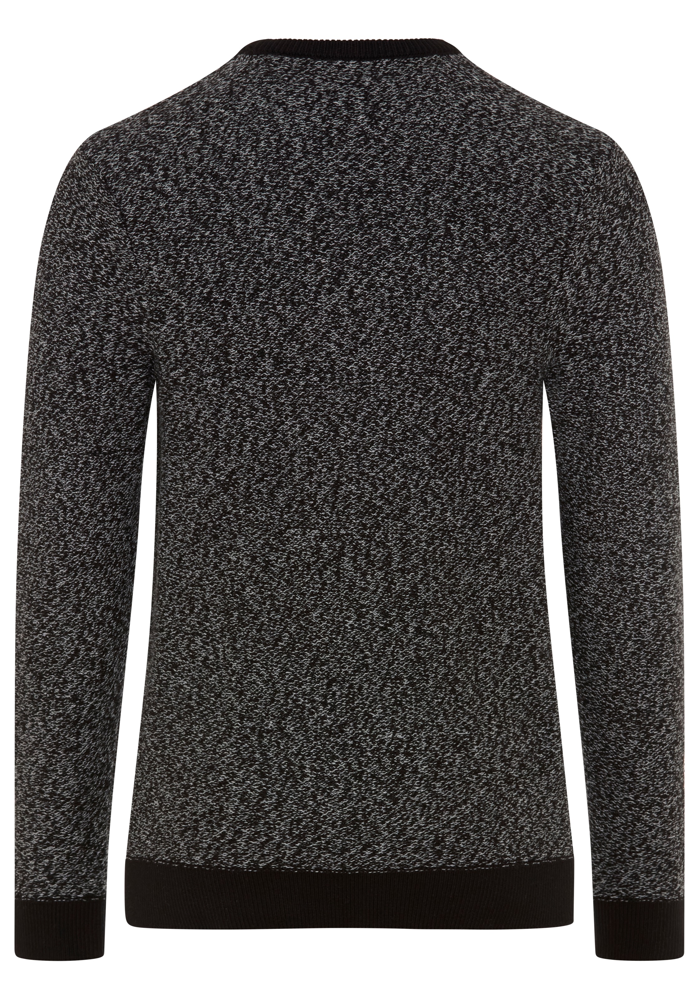 Man's World Rundhalspullover »Neue Kollektion! Highlight Strukturqualität« mit Rippbündchen am Ausschnitt, Strickmaterial, melierte Optik