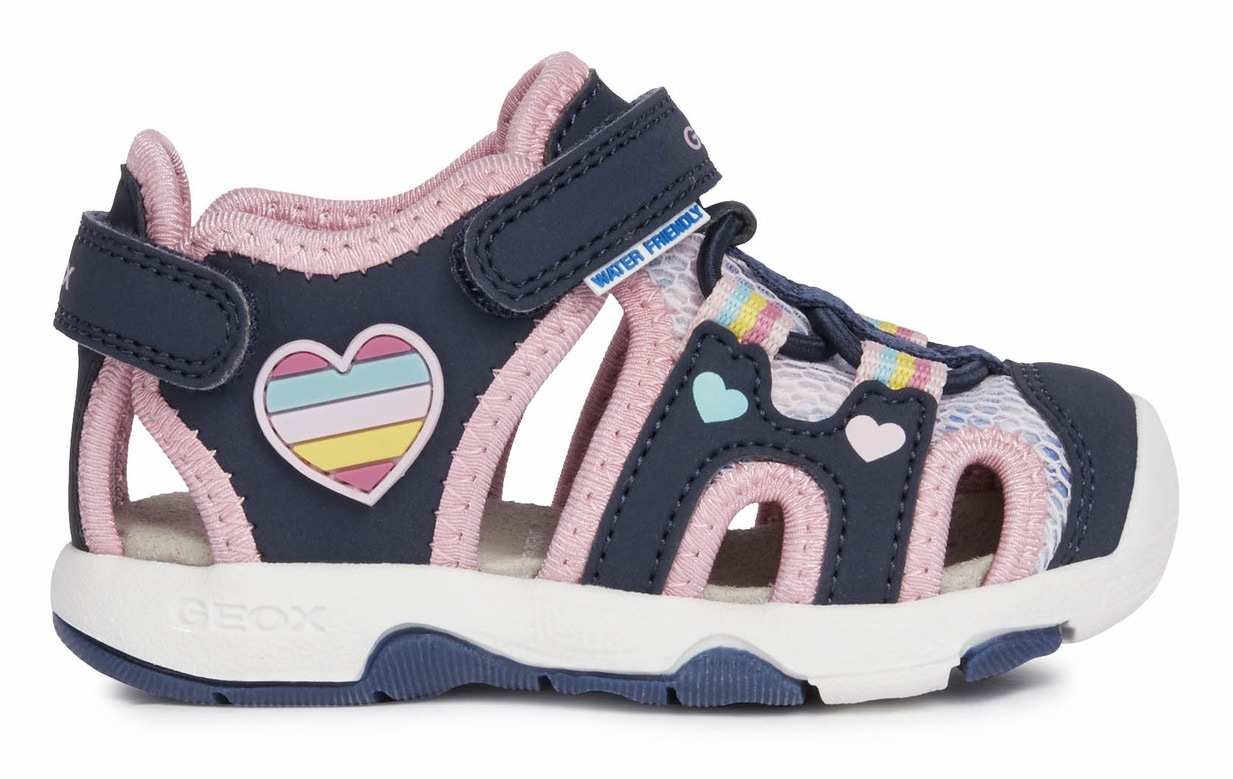 Geox Sandale »B SANDAL MULTY GIRL«, Sommerschuh, Klettschuh, Sandalette, mit Herz in Regenbogenfarben