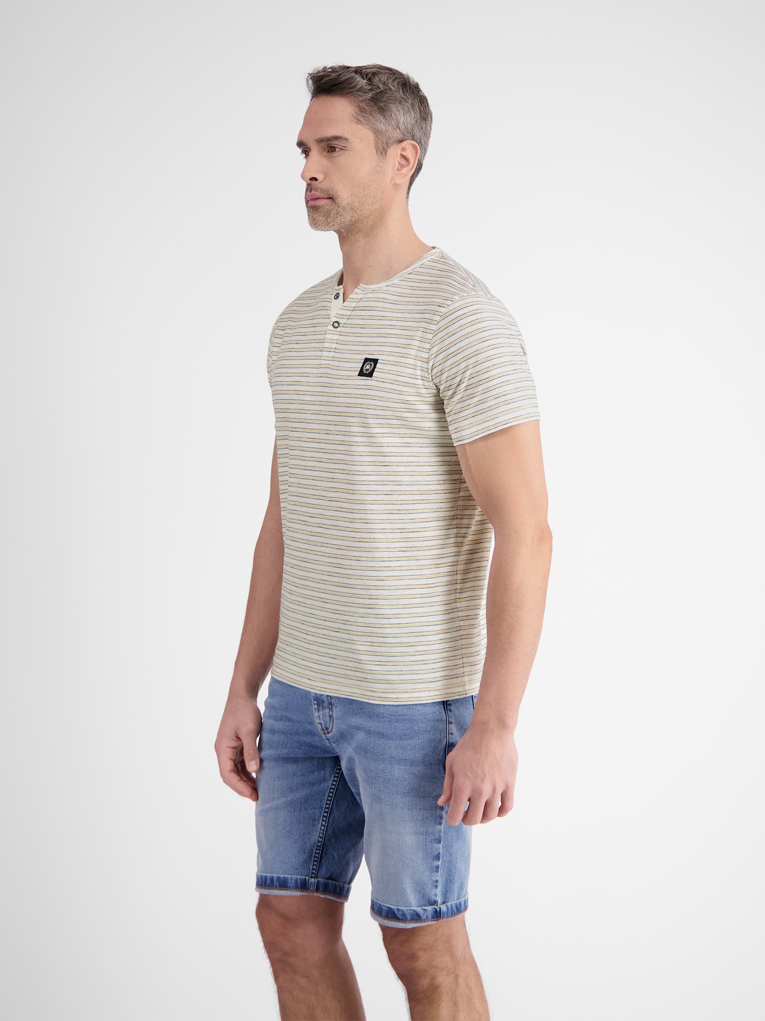 LERROS Henleyshirt »LERROS Herren Serafino-Shirt, gestreift«
