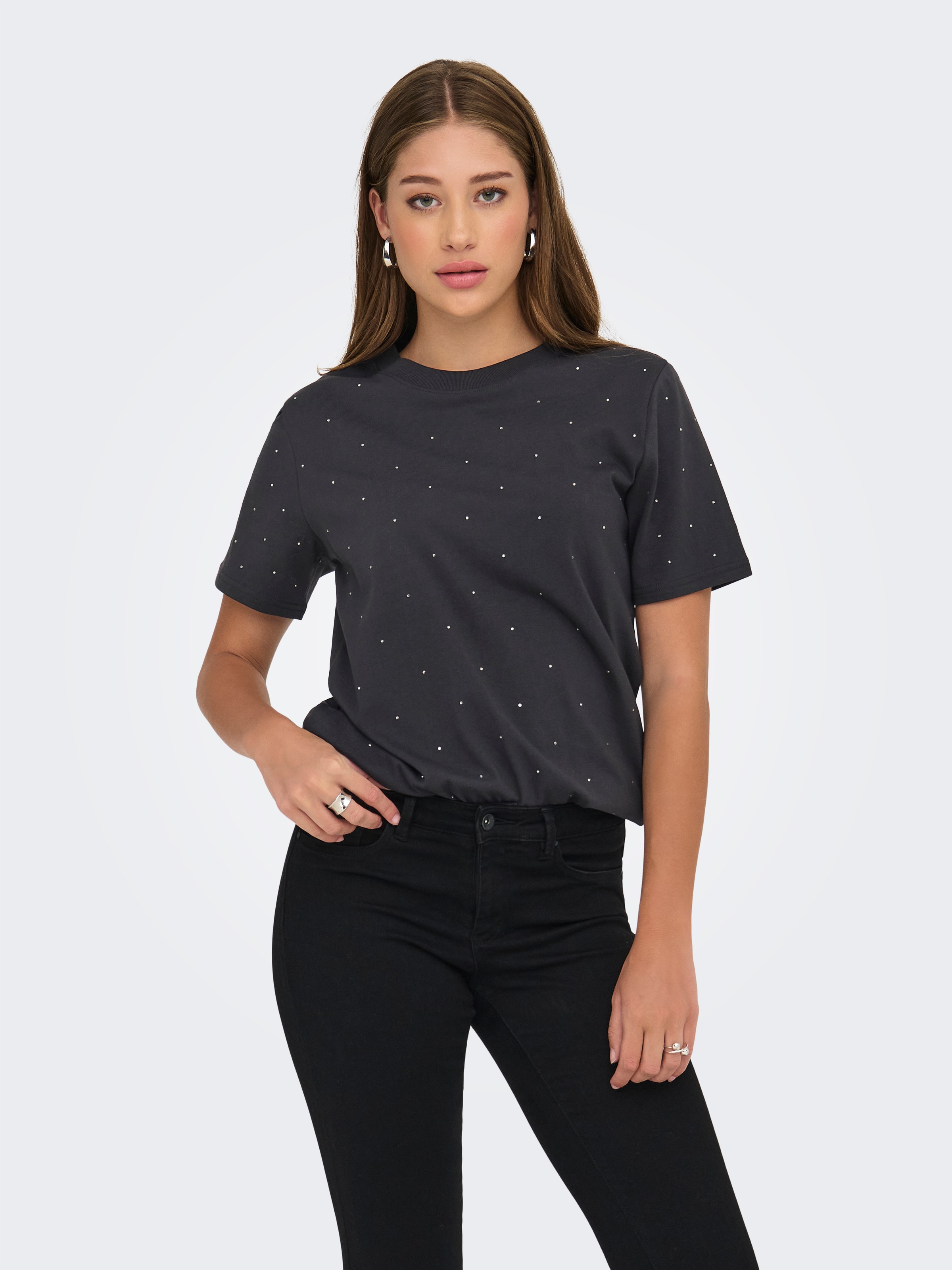 Image of ONLY Kurzarmshirt "ONLMONJA S/S STUDS TEE JRS" mit Glitzer-Effekt