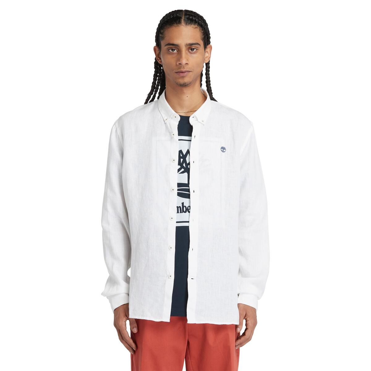 Image of Timberland Langarmhemd Langarm-Design, Casual-Stil, aus Leinen, auch in grossen Grössen