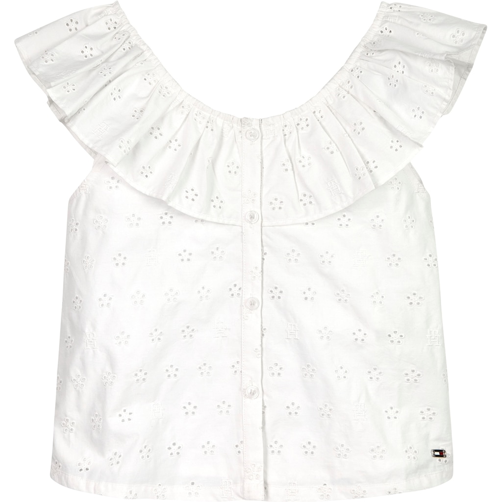 Tommy Hilfiger Babydollshirt »BRODERIE ANGLAISE FRILL TOP«