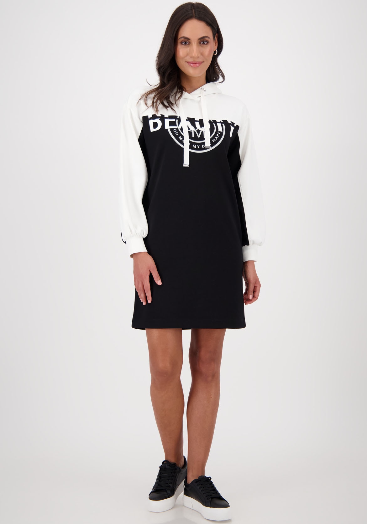 Monari Minikleid »Kleid Colorblock Sweat«, mit Kapuze, regular fit, colorblocking