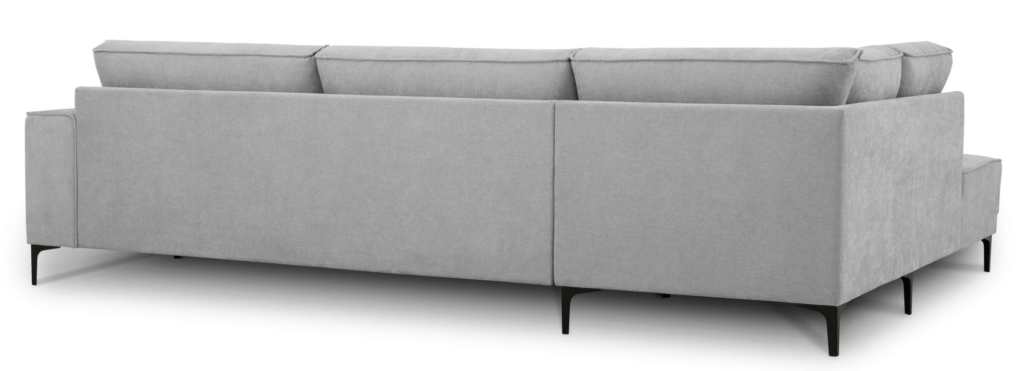 Places of Style Ecksofa »Polsterecke Oland, Struktur, Flachgewebe, Luxus-Microfaser, Boucle«, L-Form, 289 cm, Wellenunterfederung, Skandi-Design, Metallfüsse