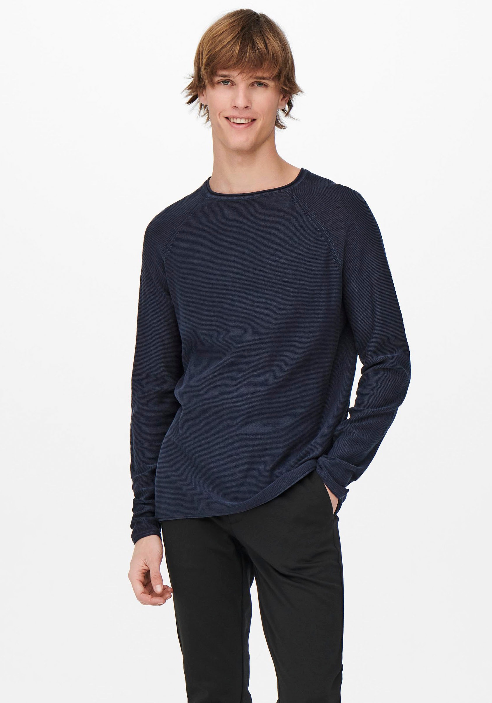 Image of ONLY & SONS Rundhalspullover »DEXTOR WASH RAGLAN KNIT« bei Ackermann Versand Schweiz