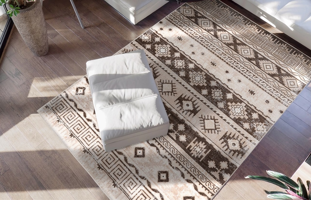 Image of calo-deluxe Teppich "Ruzica-303" rechteckig 6 mm Höhe Flachgewebe, Vintage Design, Wohnzimmer