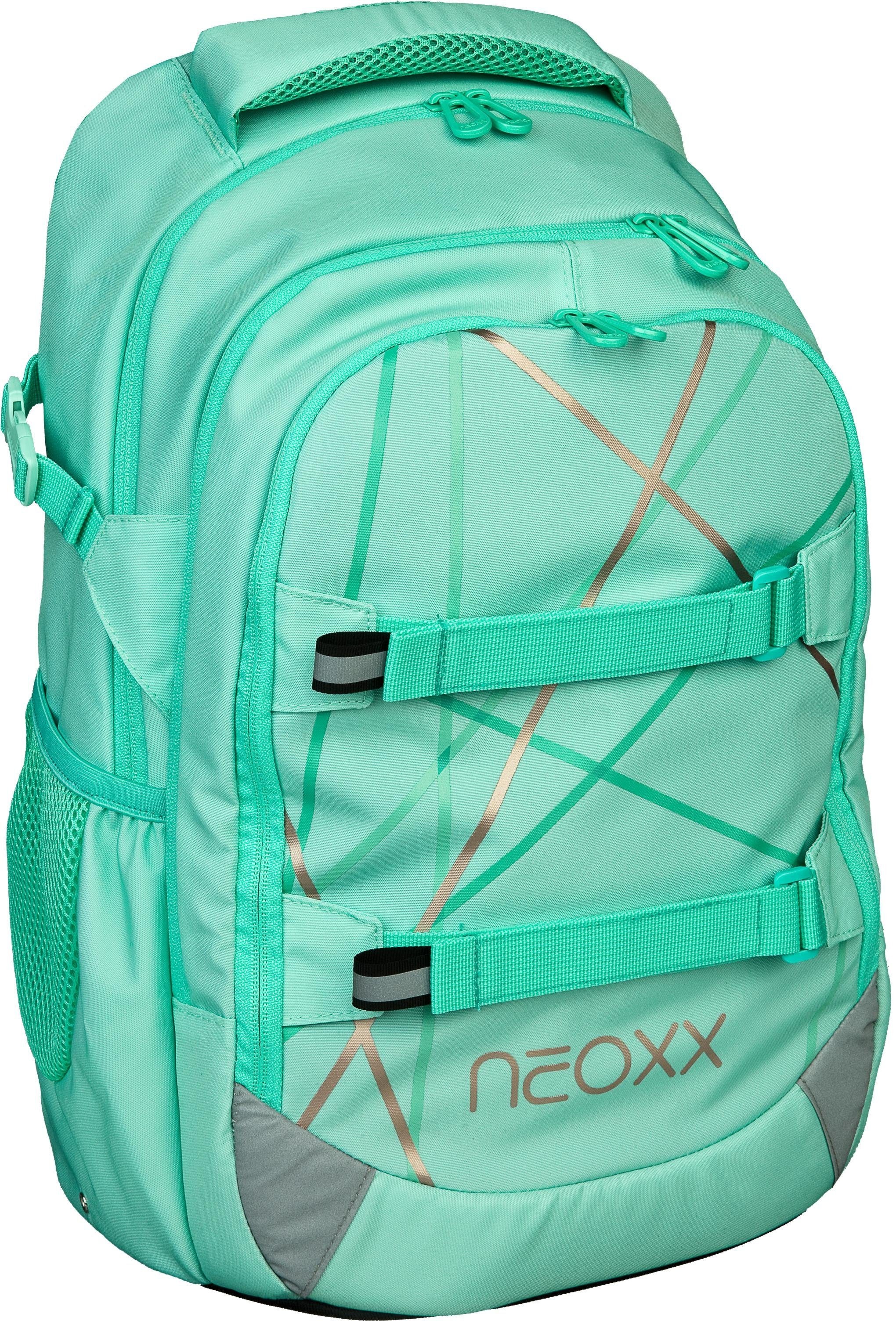 ✌ neoxx Schulrucksack »Active, Mint Details, en ligne to recycelten reflektierende aus be«, Acheter PET-Flaschen