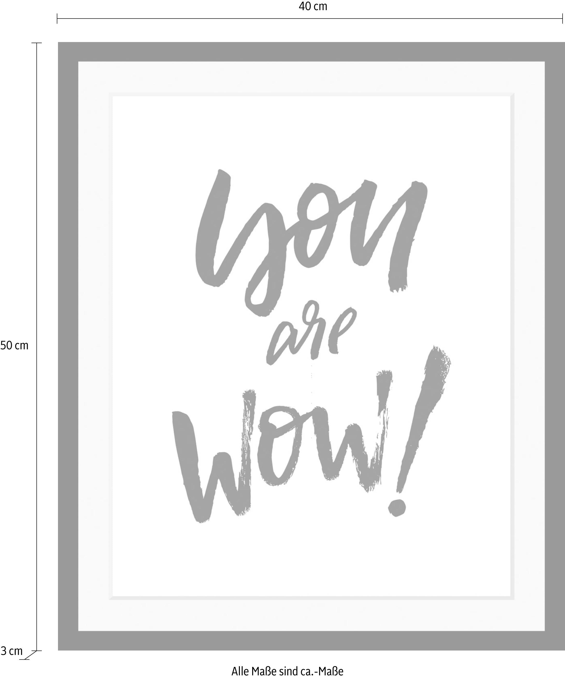 queence Image »Spruch« Images de motivation | Lettrage | Noir et blanc Impression poster HD premium incl. cadre en bois